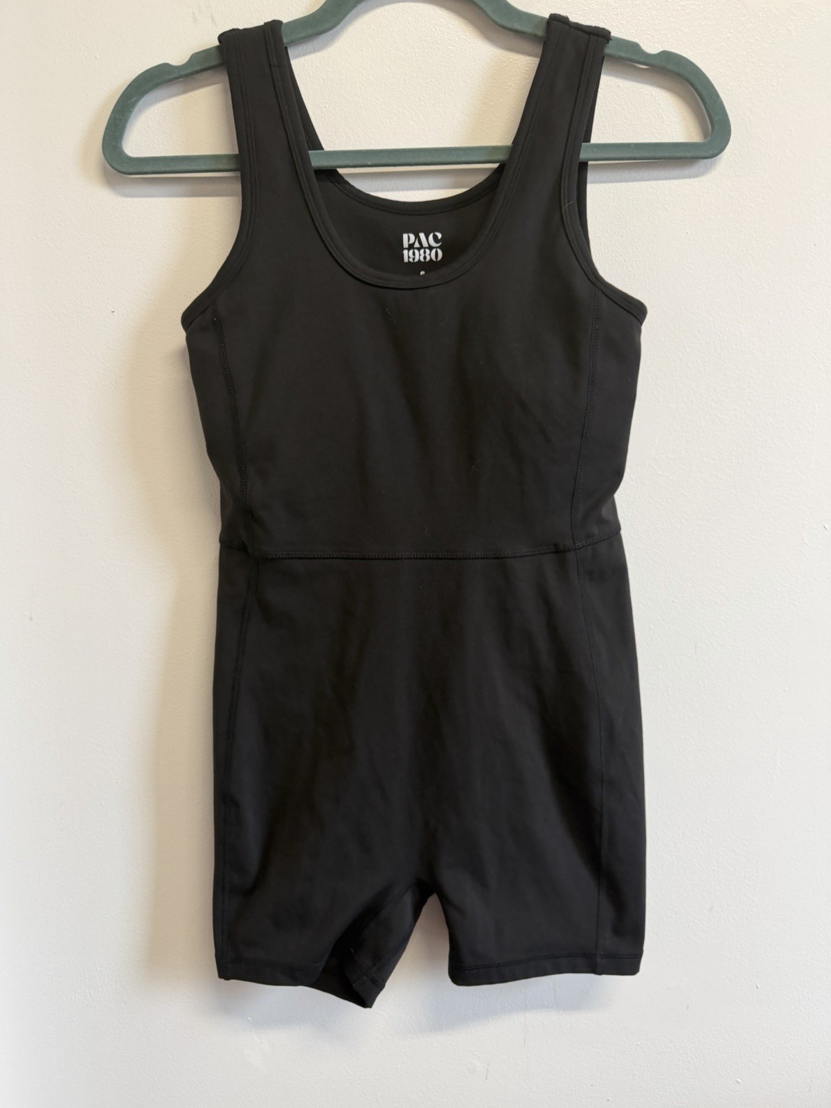 PAC 1980 Black Romper Sleeveless Scoop Neck Polyester Spandex Women’s Size S
