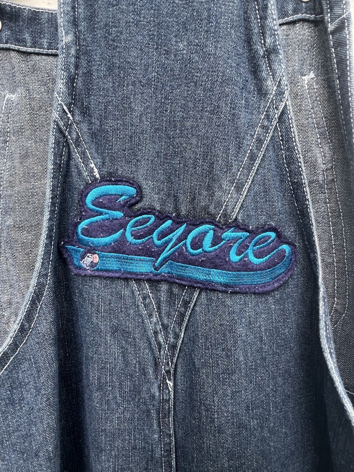 Vintage Disney Bib Overalls Blue Jean Denim Eeyore 90s Women’s Size M NWT