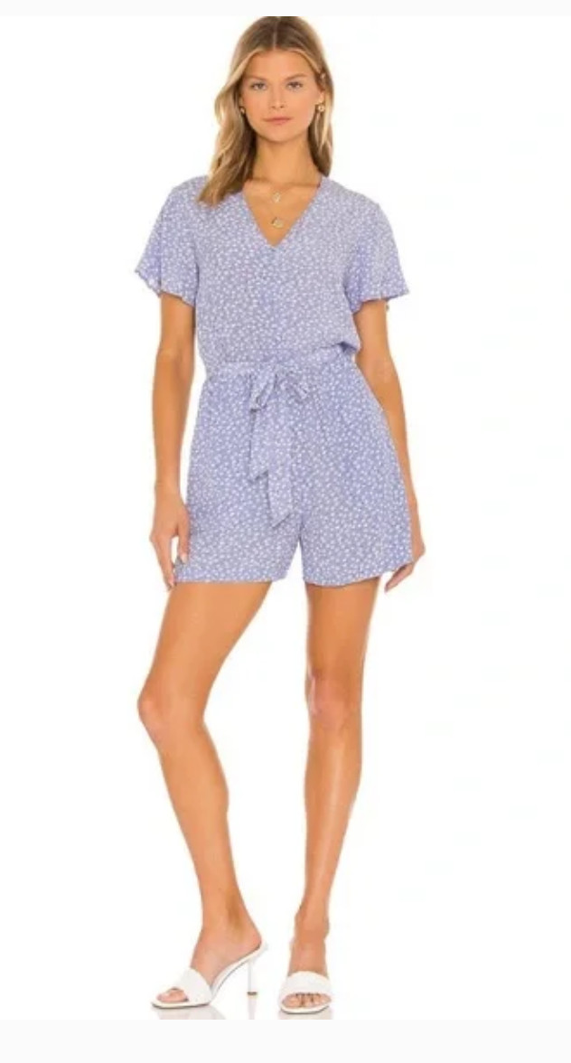 NWT Rails Sophia Romper in Sky Blue Daisies Rayon lightweight ( missing tie) XS