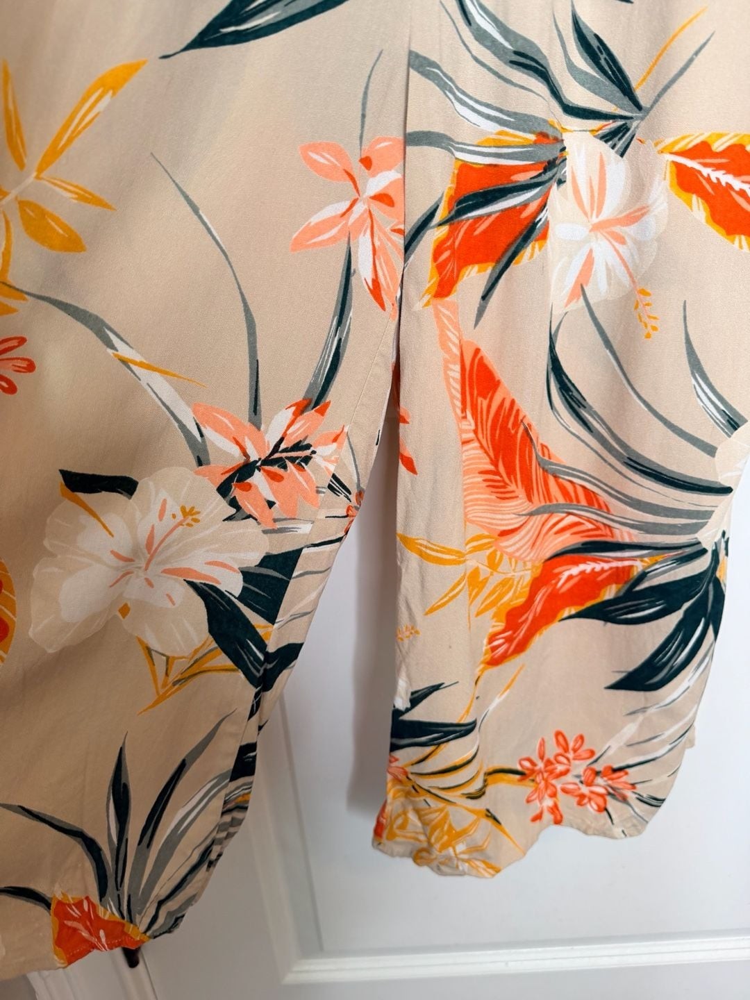Patrons of Peace Tropical Floral Print Smocked Wide-Leg Jumpsuit Sm