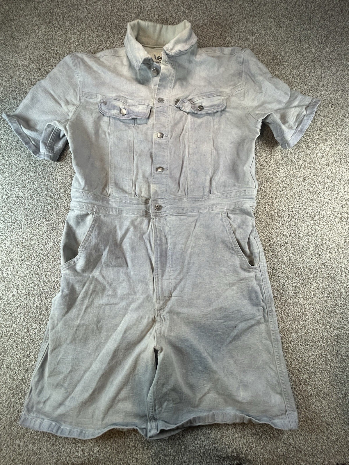 Lee Union Alls Short Romper Vintage Modern Blue Work Wear Medium