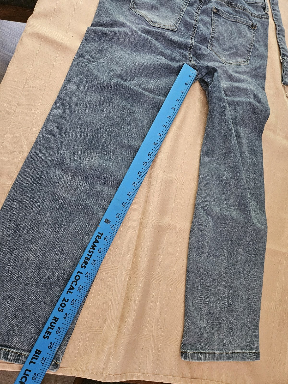 WallFlower Women’s Blue Denim Overall One-Piece L Adjustable Straps Pockets