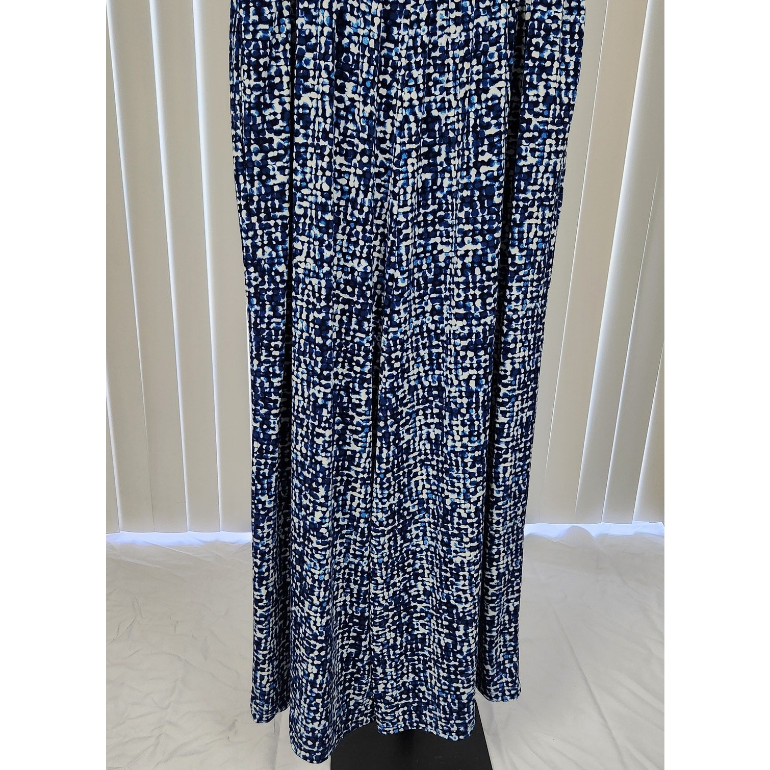 Lane Bryant Jersey Jumpsuit Wide Leg Empire Elastic Waist Blue White Size 18/20