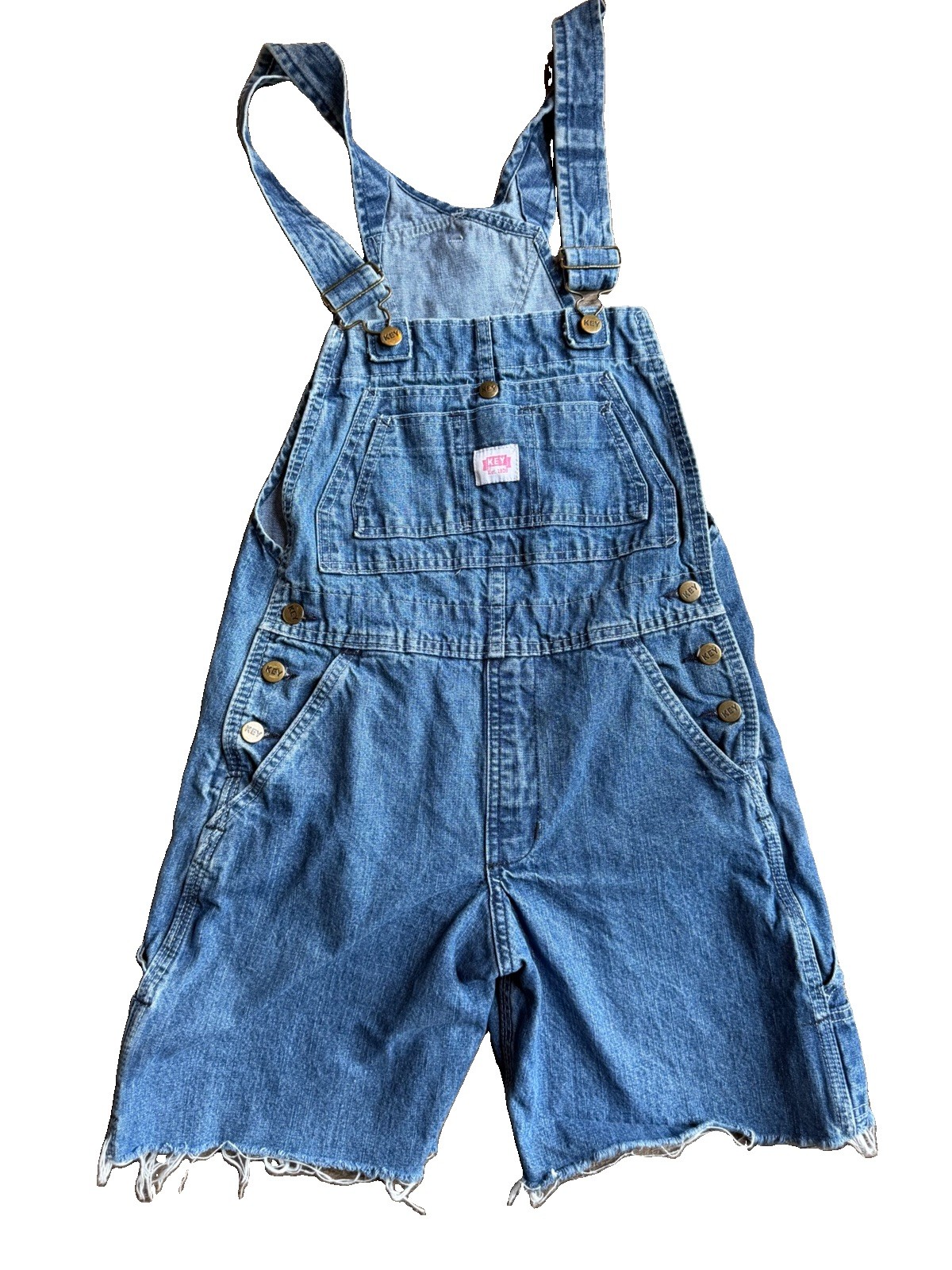 Vintage Blue Jean Bibs Key Overalls 80s/90s Rare Y2K Size Medium Women’s USA M
