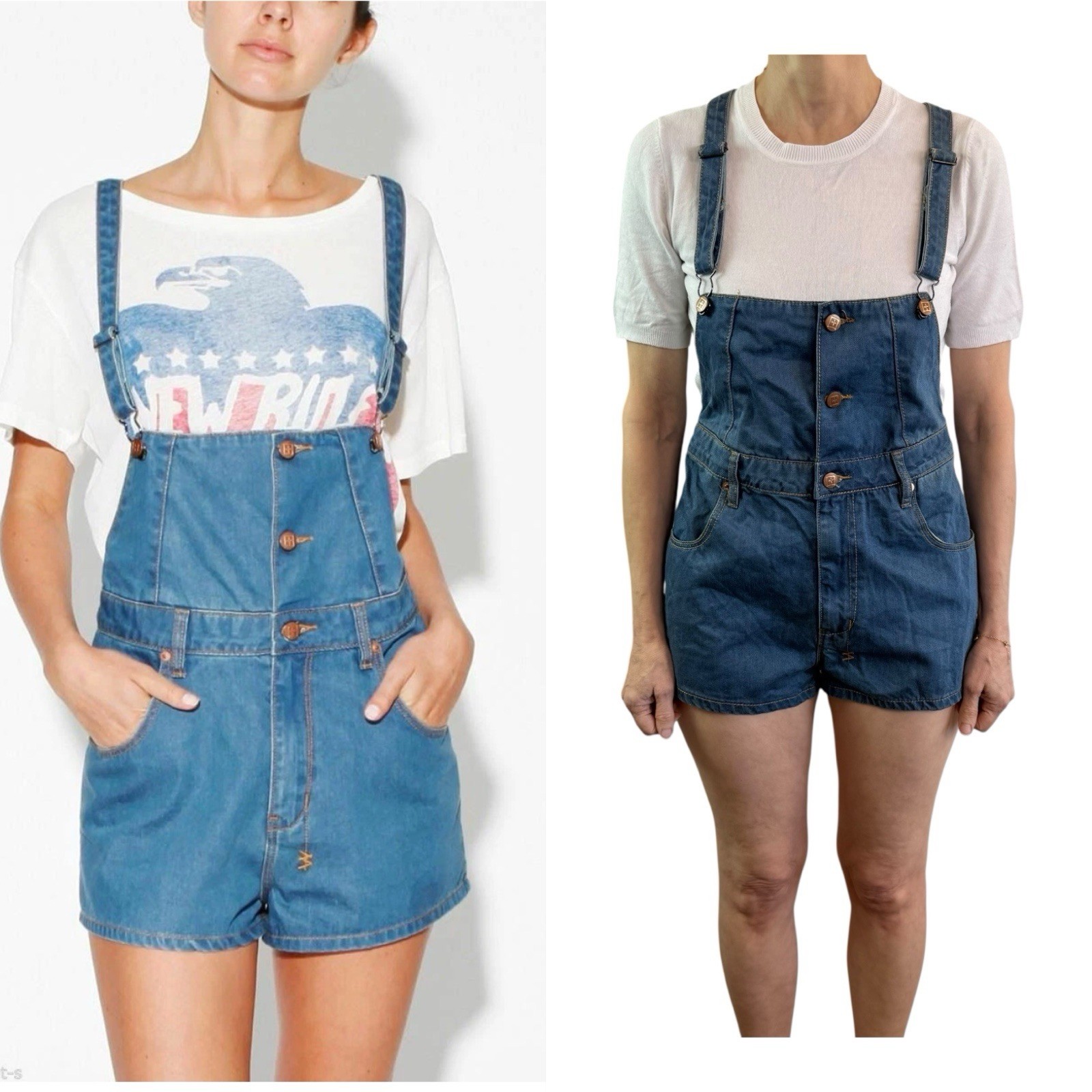 Ksubi Size 26 8 Aus Blue Denim Mikey Short Dungarees Overalls Aus Designer NWT