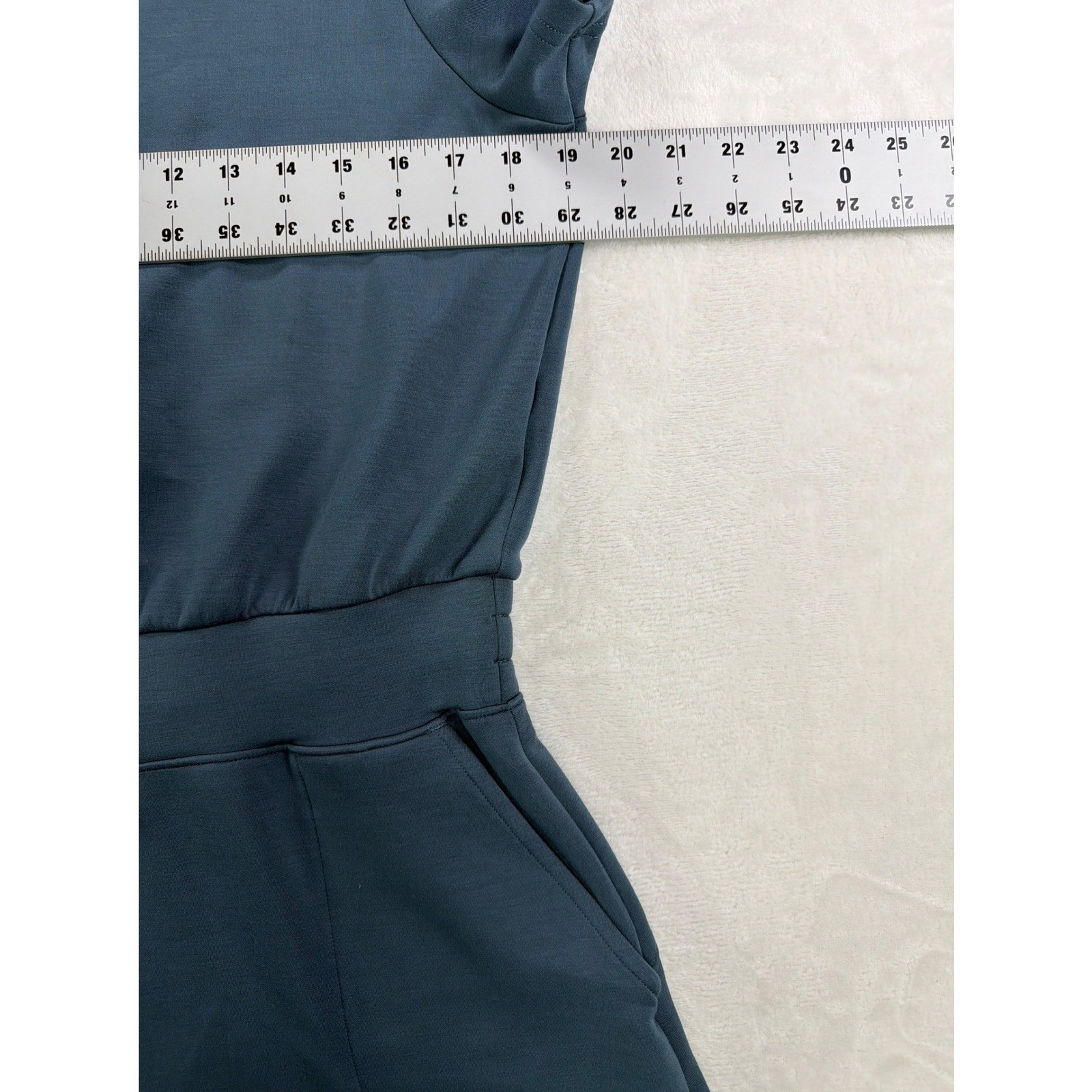 Spanx AirLuxe Romper Women’s Large Teal AirLuxe Modern Elegant Chic Travel