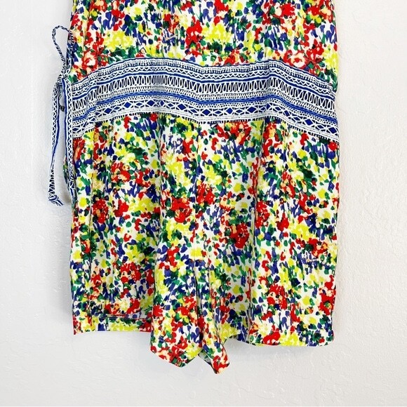 CABI Women’s Size XS Multicolor Fiesta Sleeveless Romper Drawstring Waist #5261