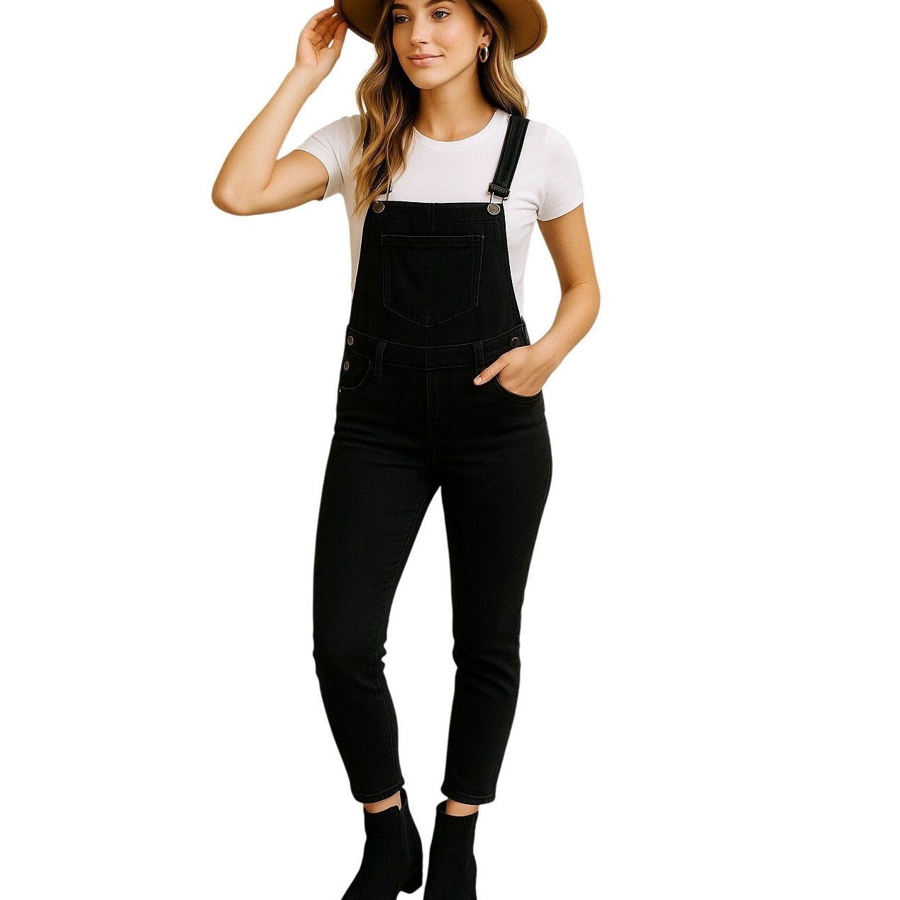 Levi’s Women’s Small Overalls Jumpsuit Black Slim Ankle Crop