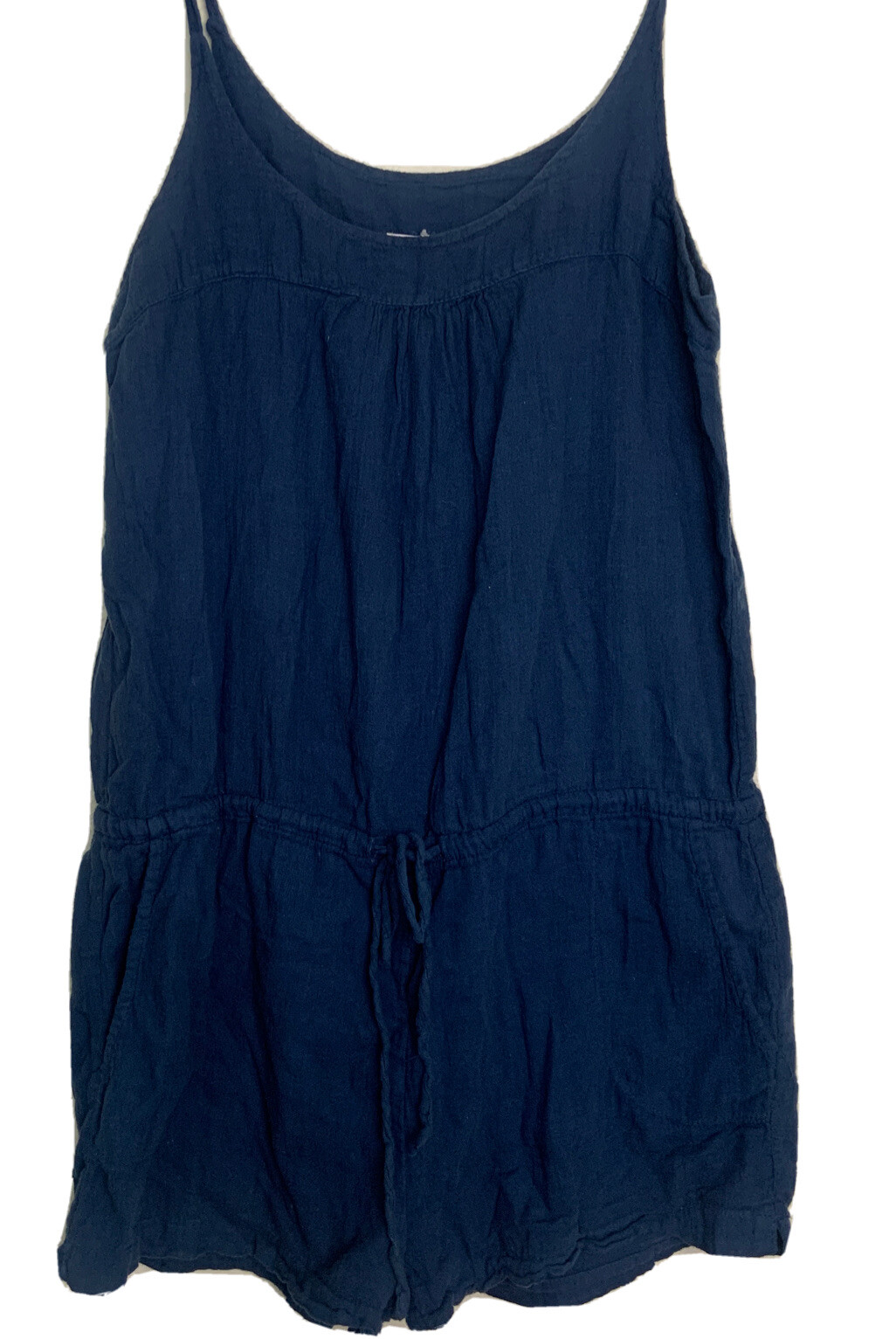 SUNDRY Womens ROMPER BLUE Anthropologie DRAWSTRING SIZE 1 -100% COTTON