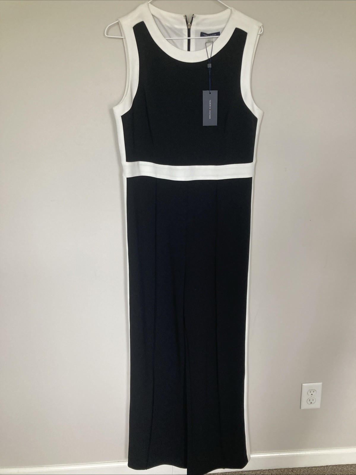 NWT Tommy Hilfiger Black and White Jumpsuit Size 12 Retail $139