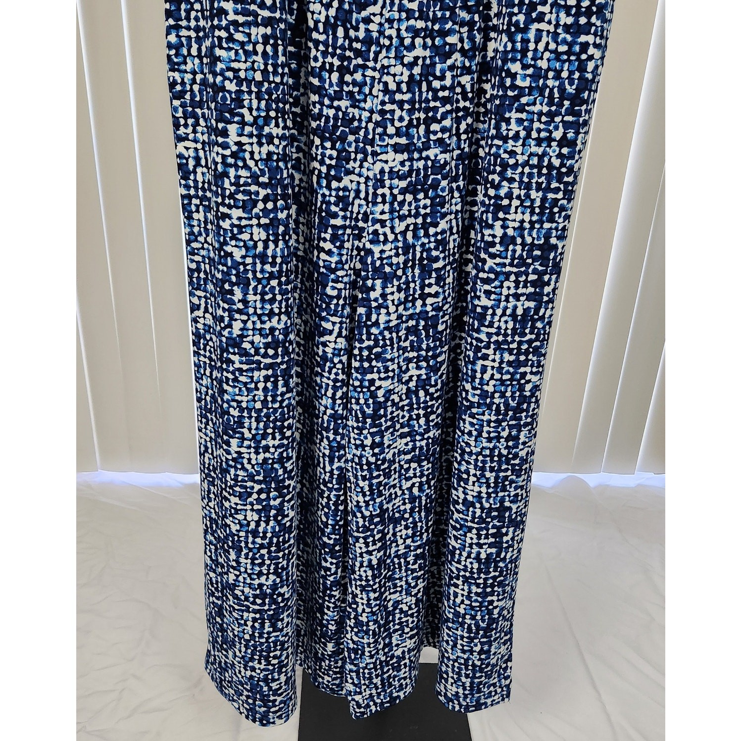 Lane Bryant Jersey Jumpsuit Wide Leg Empire Elastic Waist Blue White Size 18/20