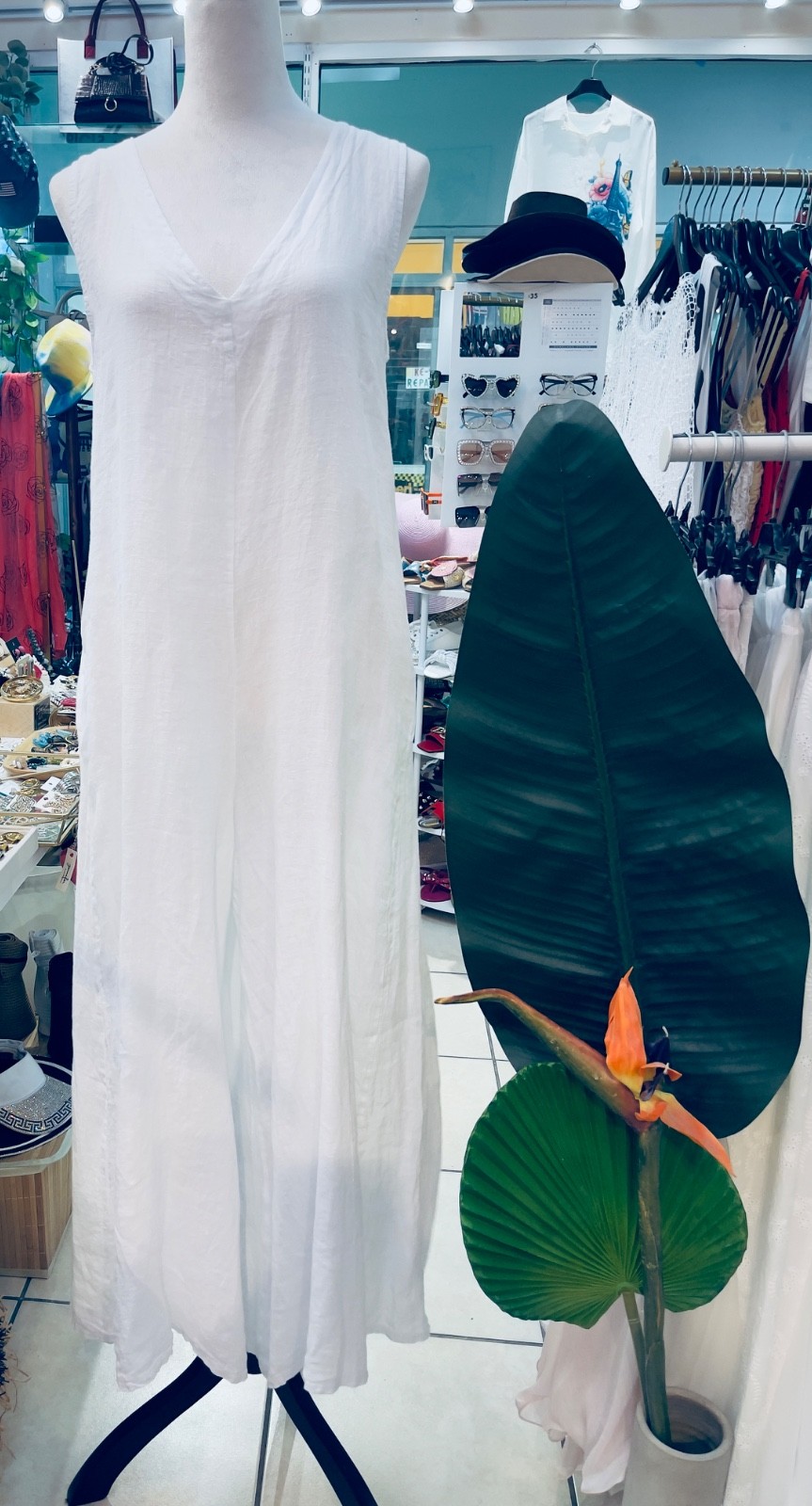 100% linen jumpsuit, made in Italy