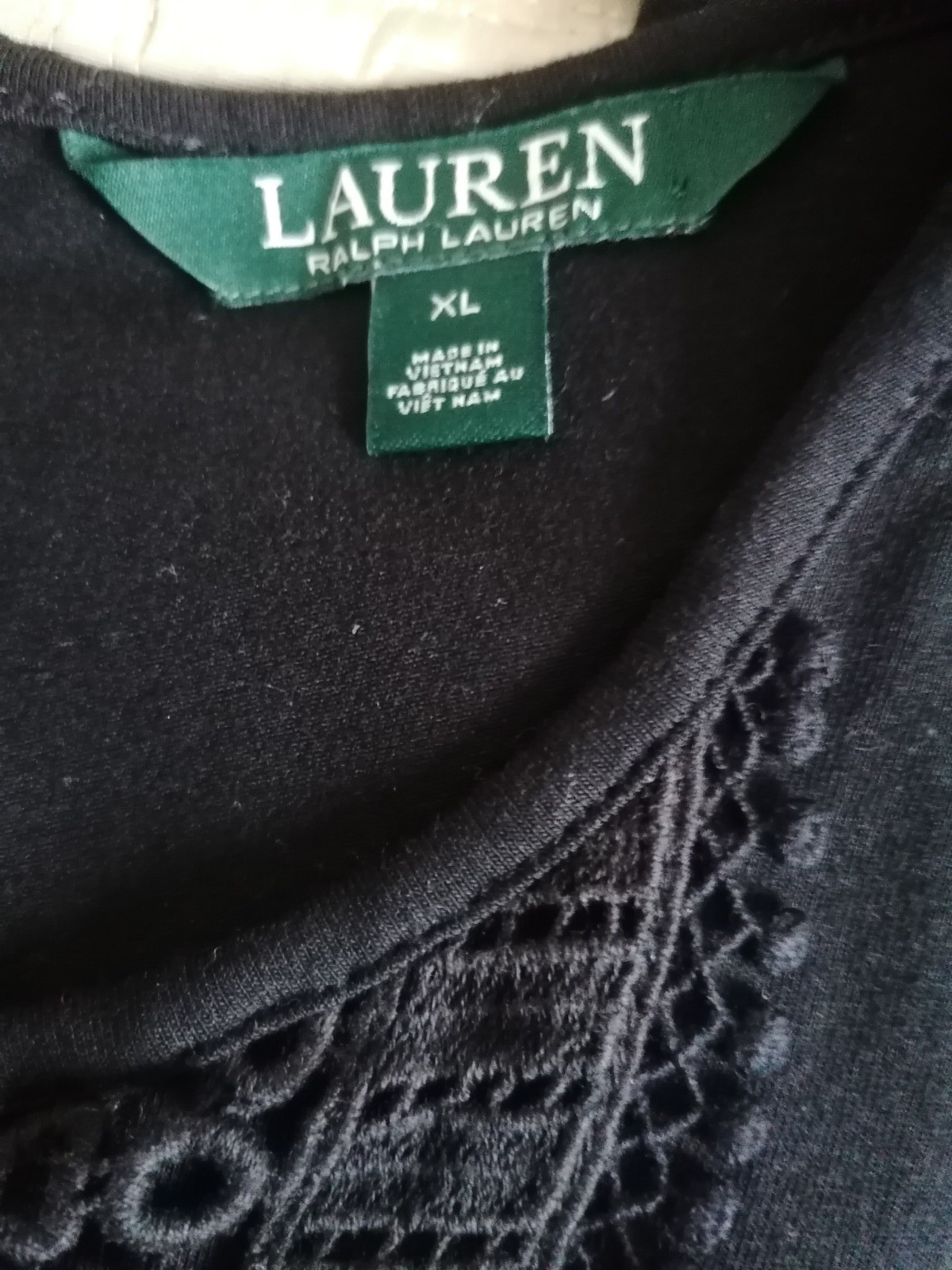 Ralph Lauren Black Jersey Jumpsuit Women’s Size XL Cotton Romper Tapered Leg