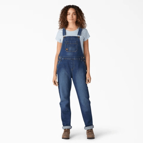 Dickies Women’s Denim Boyfriend Fit Bib Overalls NWT Size S