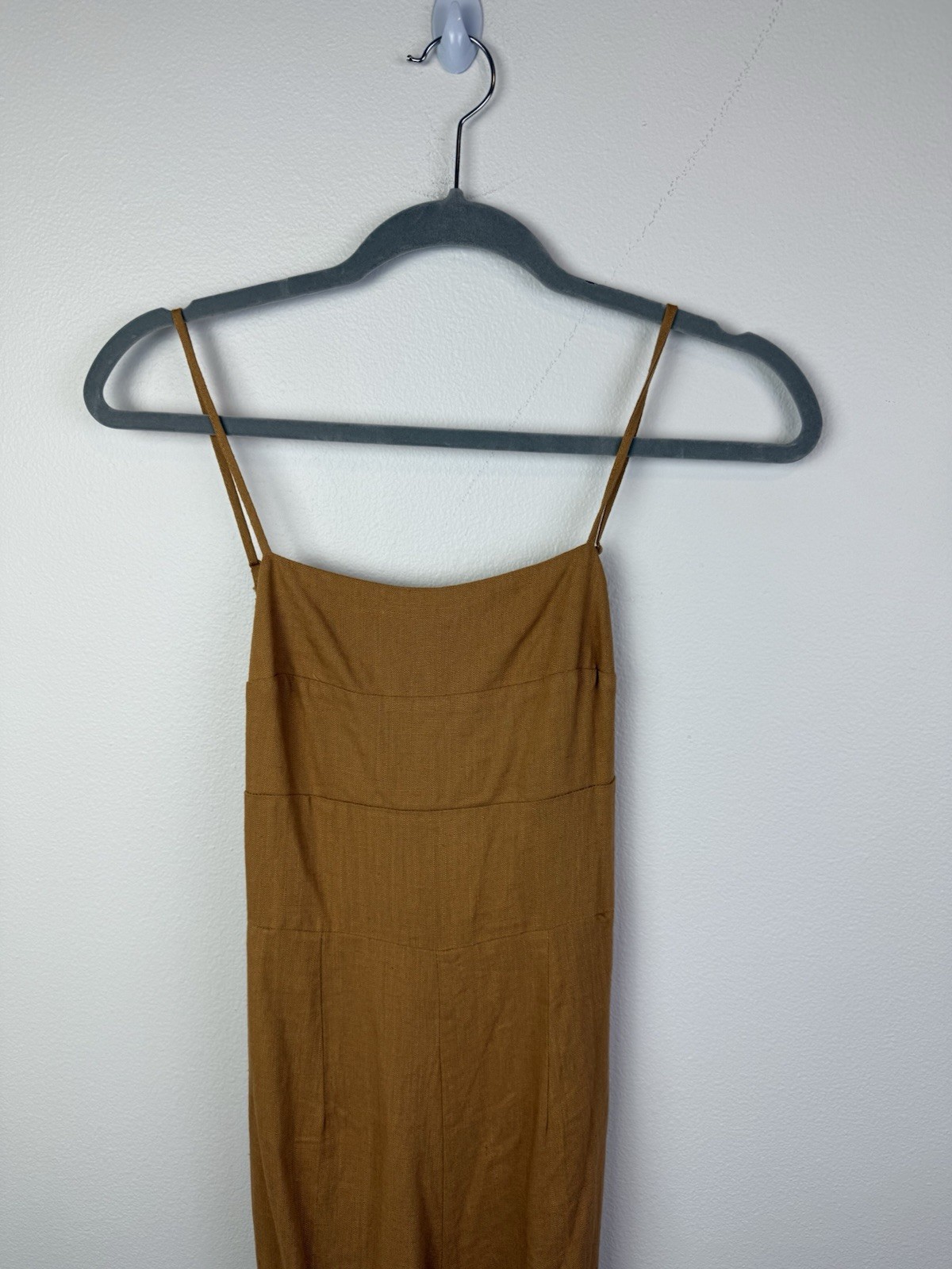 Audrey Parks Francescas Sleeveless Jumpsuit Womens Small Smocked Back Yellow NEW
