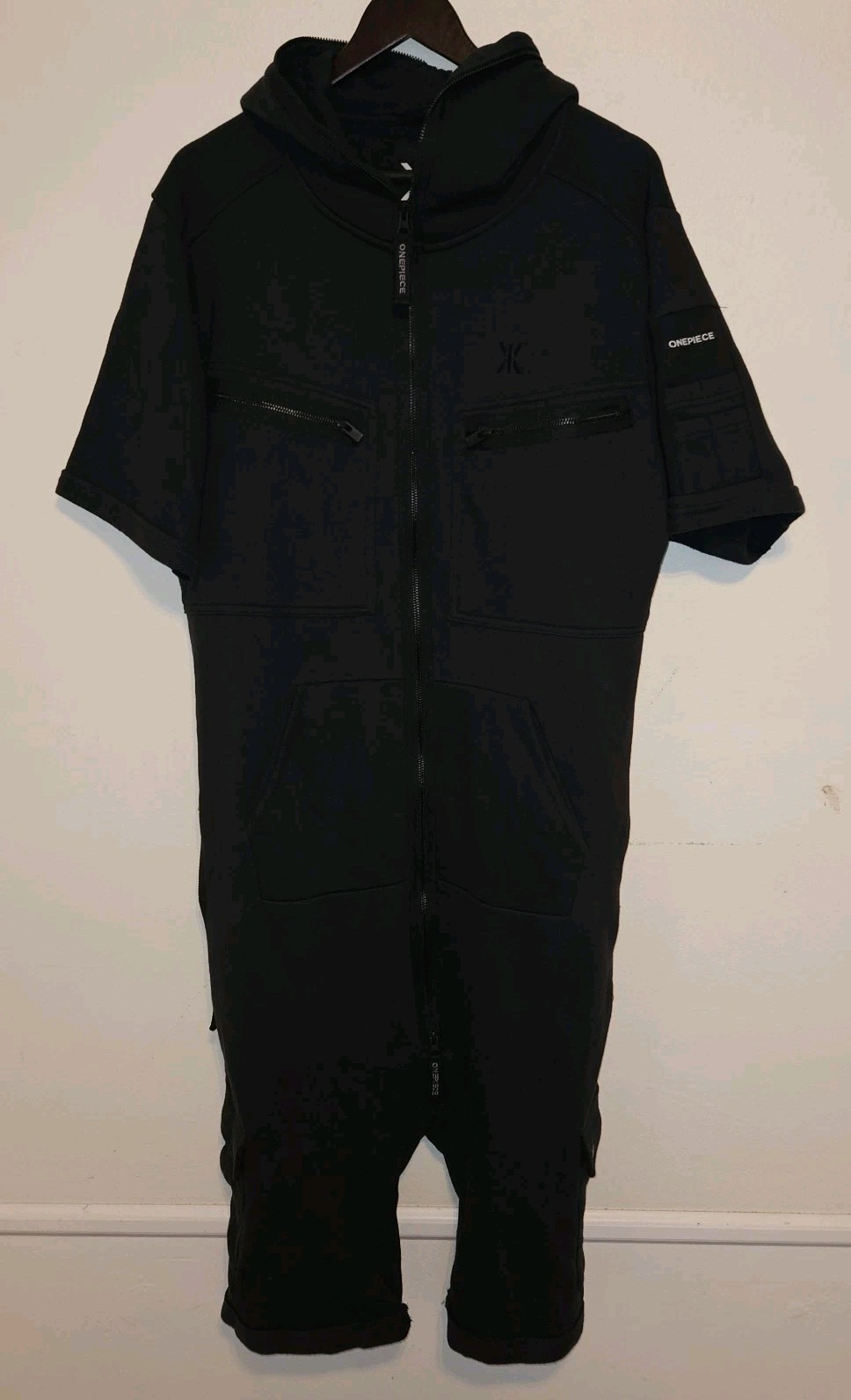Onepiece Cargo Short Jumpsuit Adult Size XL Black