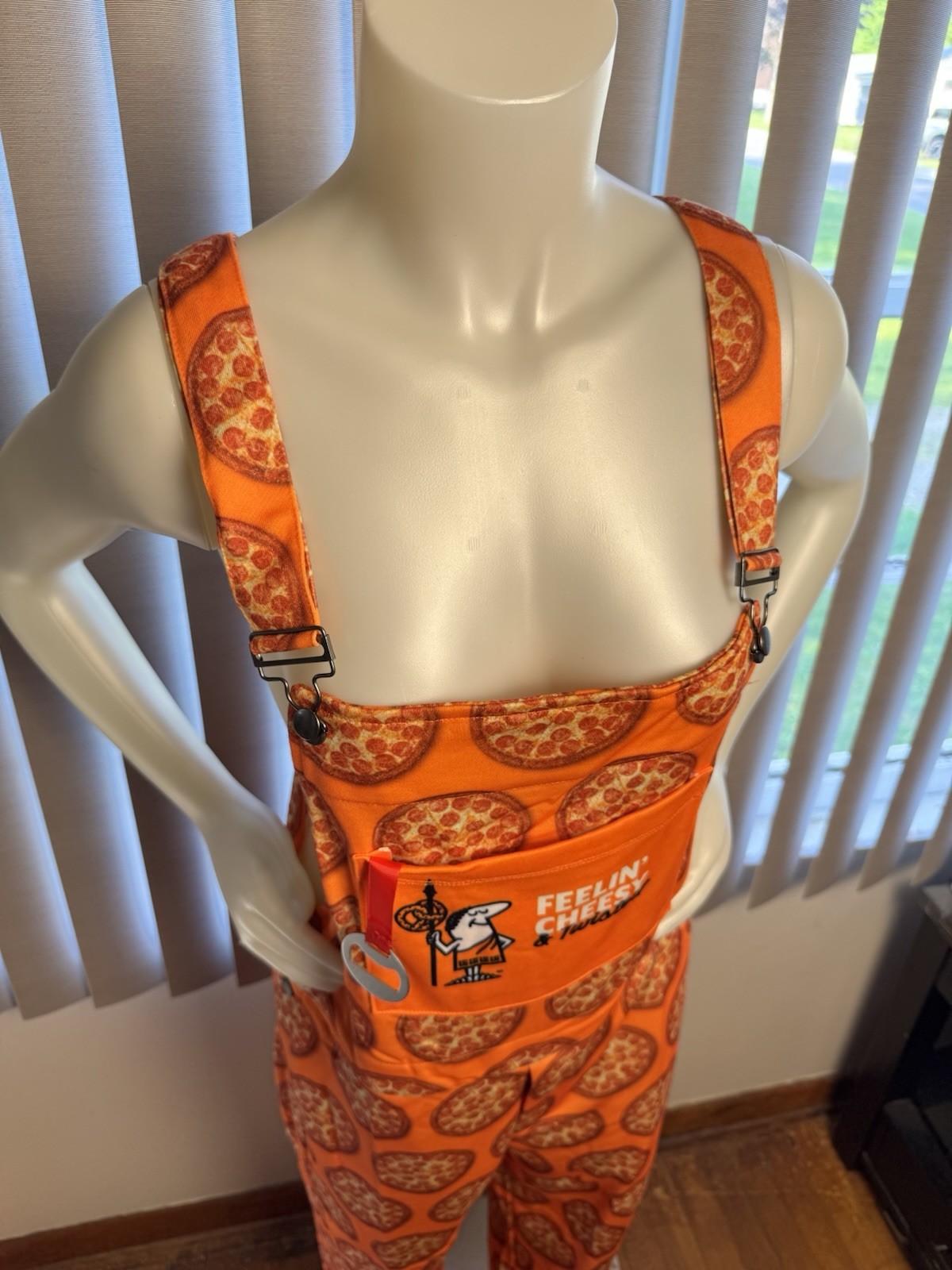 RARE Little Caesars Pretzel Crust Pizza Overalls from Shinesty (Adult Small)