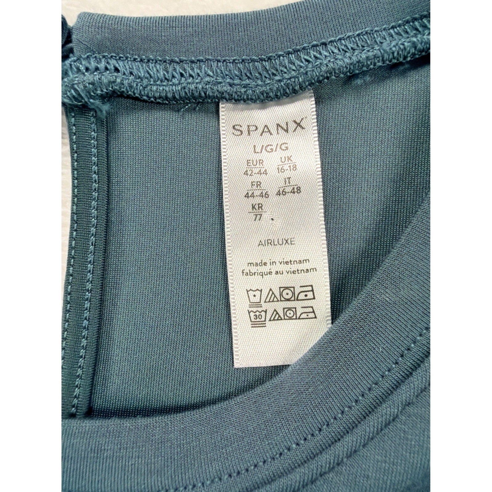 Spanx AirLuxe Romper Women’s Large Teal AirLuxe Modern Elegant Chic Travel