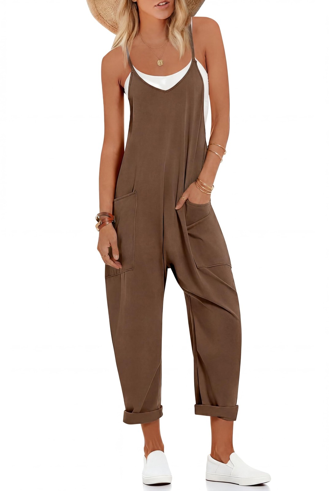 Jumpsuits for Women Casual Summer Overalls Sleeveless Spaghetti Strap Romper …