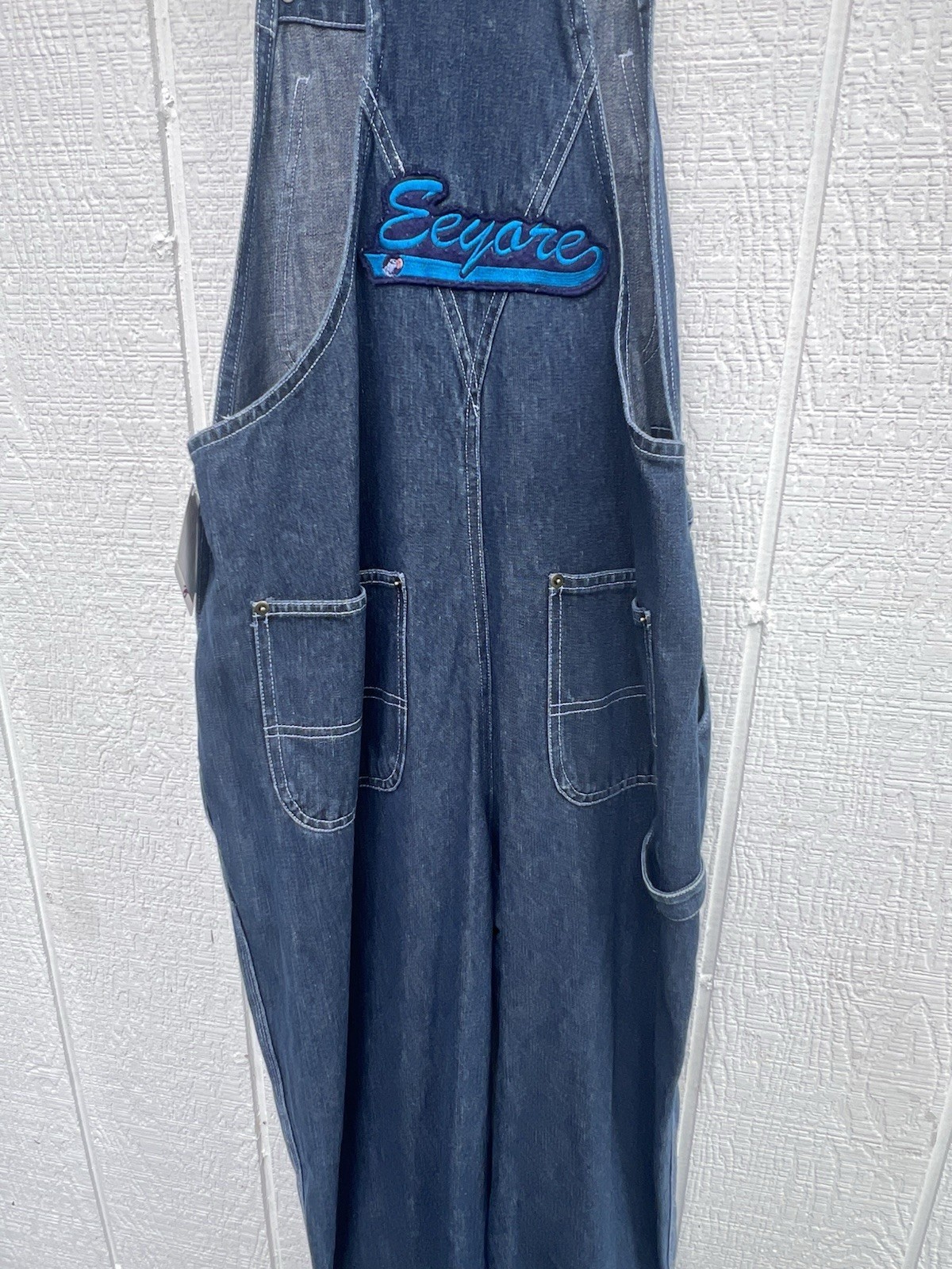 Vintage Disney Bib Overalls Blue Jean Denim Eeyore 90s Women’s Size M NWT