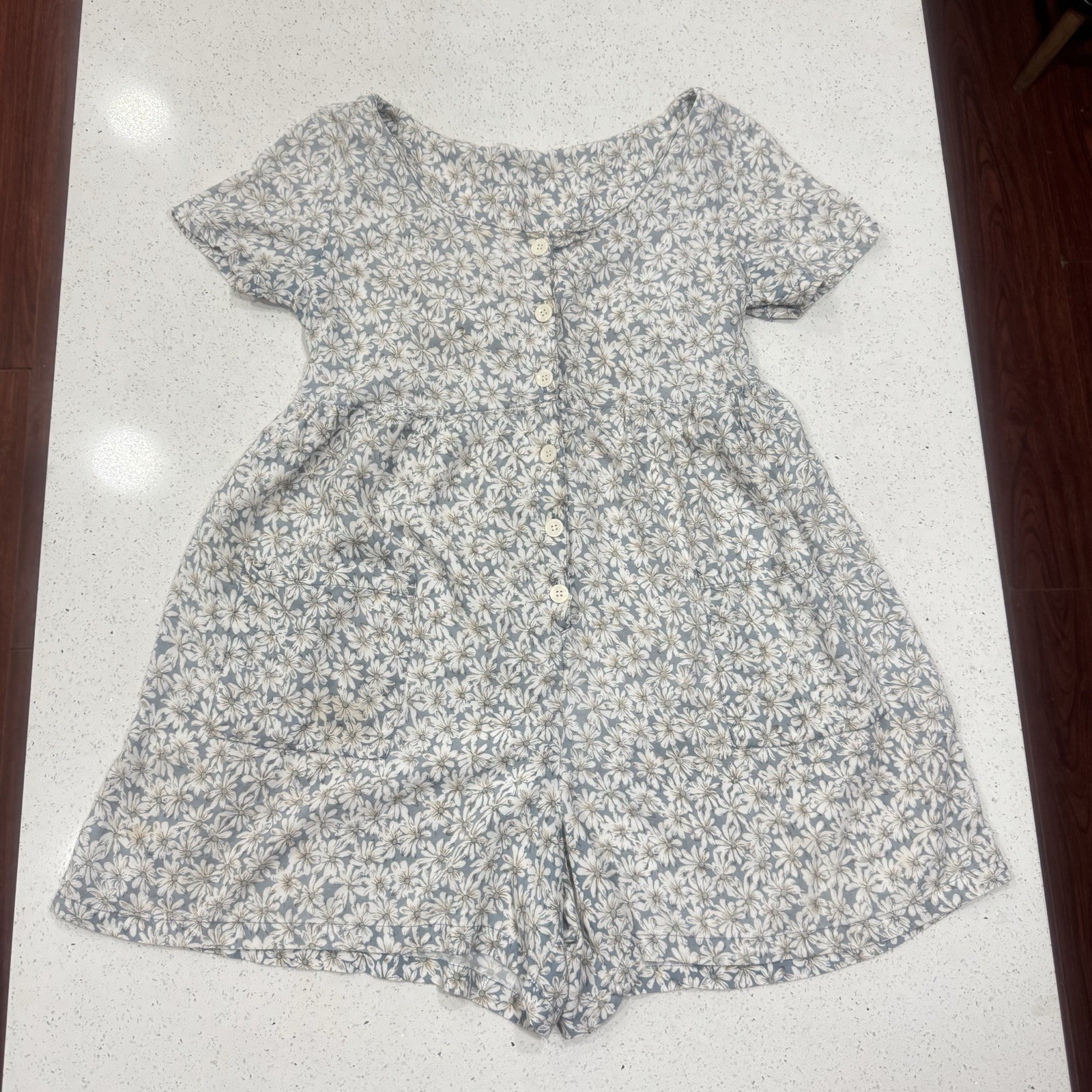 Vintage90s Classic Floral Romper Playsuit Cottagecore Shorts S M