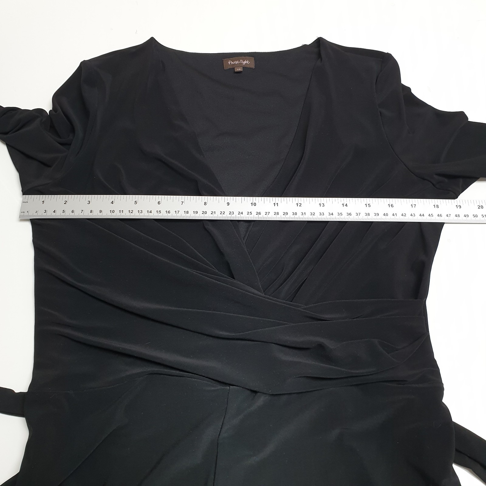 Phase Eight Jumpsuit Womens UK 14 Black Wide Leg Draped Bodice Smart Occasion