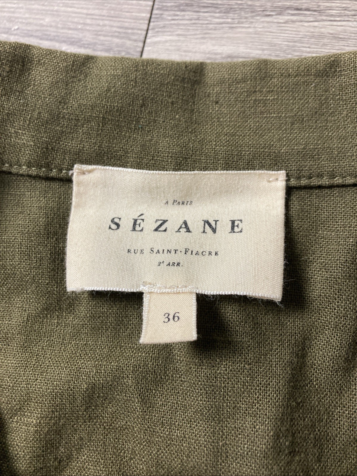 Sezane Bennie jumpsuit khaki us 4 36 Army Green New York Stroll Style