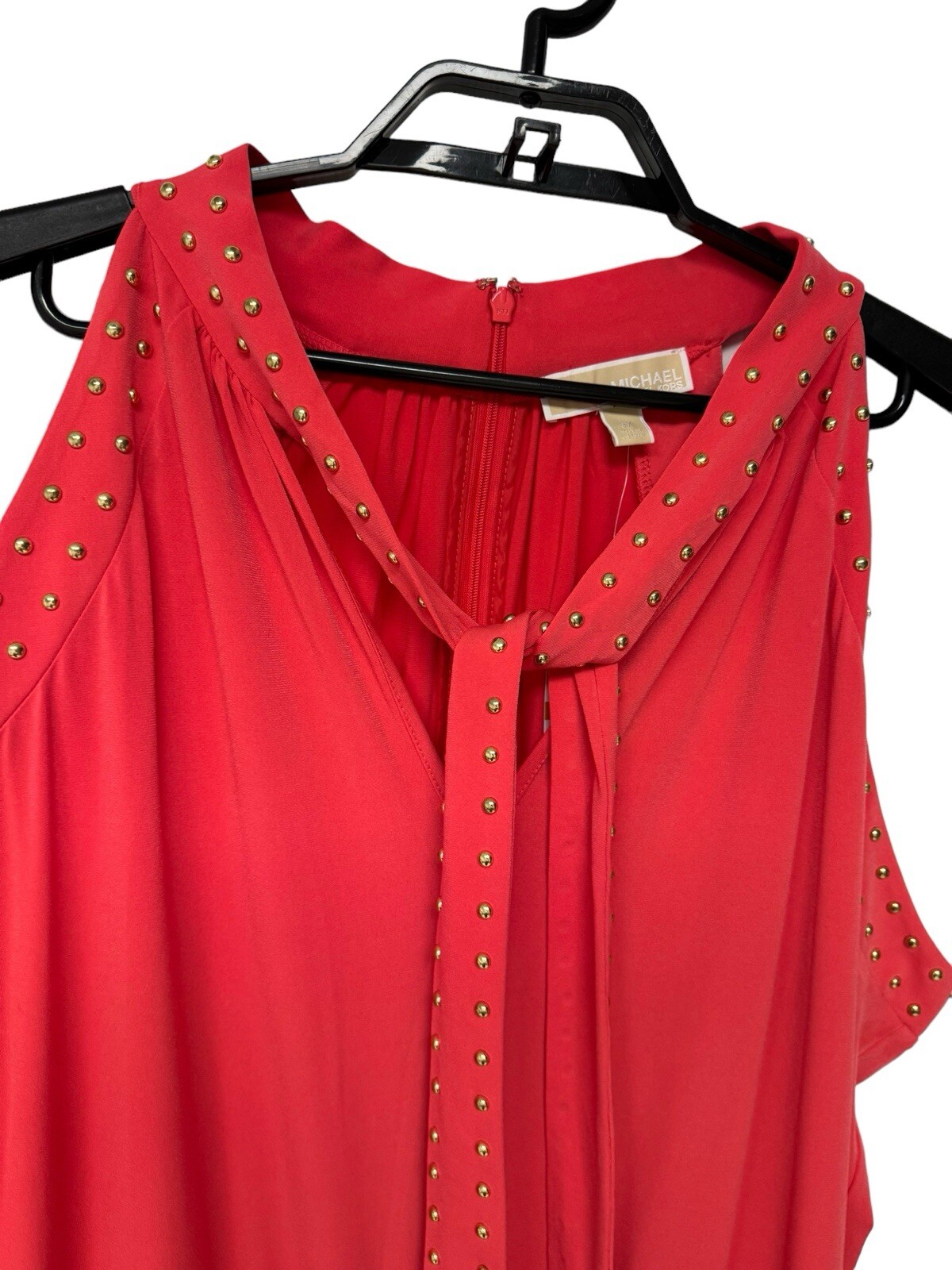 MICHAEL Michael Kors Women’s Sleeveless Beaded sangria Jumpsuit orange Size 3X