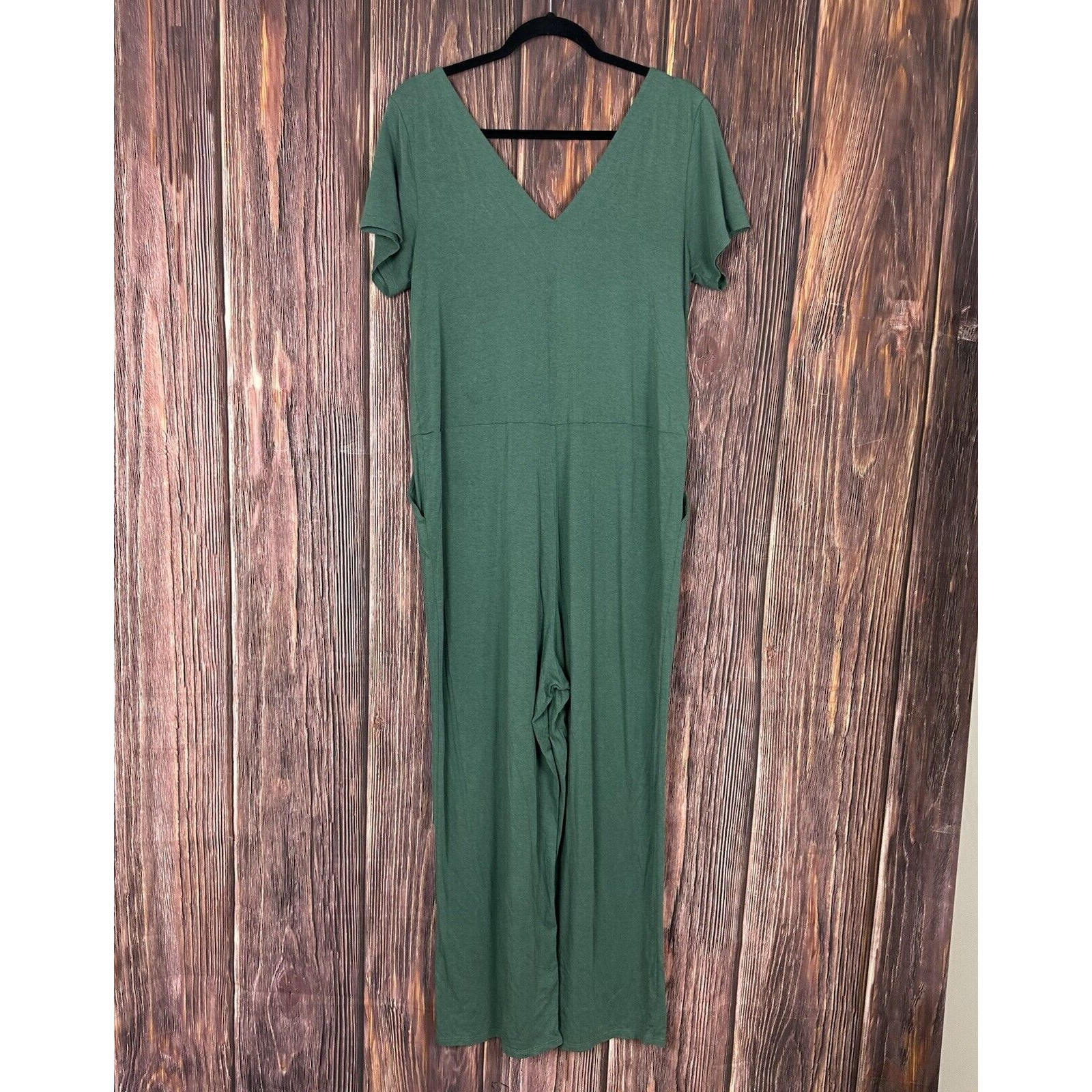 Universal Standard Ultimates Jemma Jumpsuit XXS V-Neck Green Wide Leg Oversized