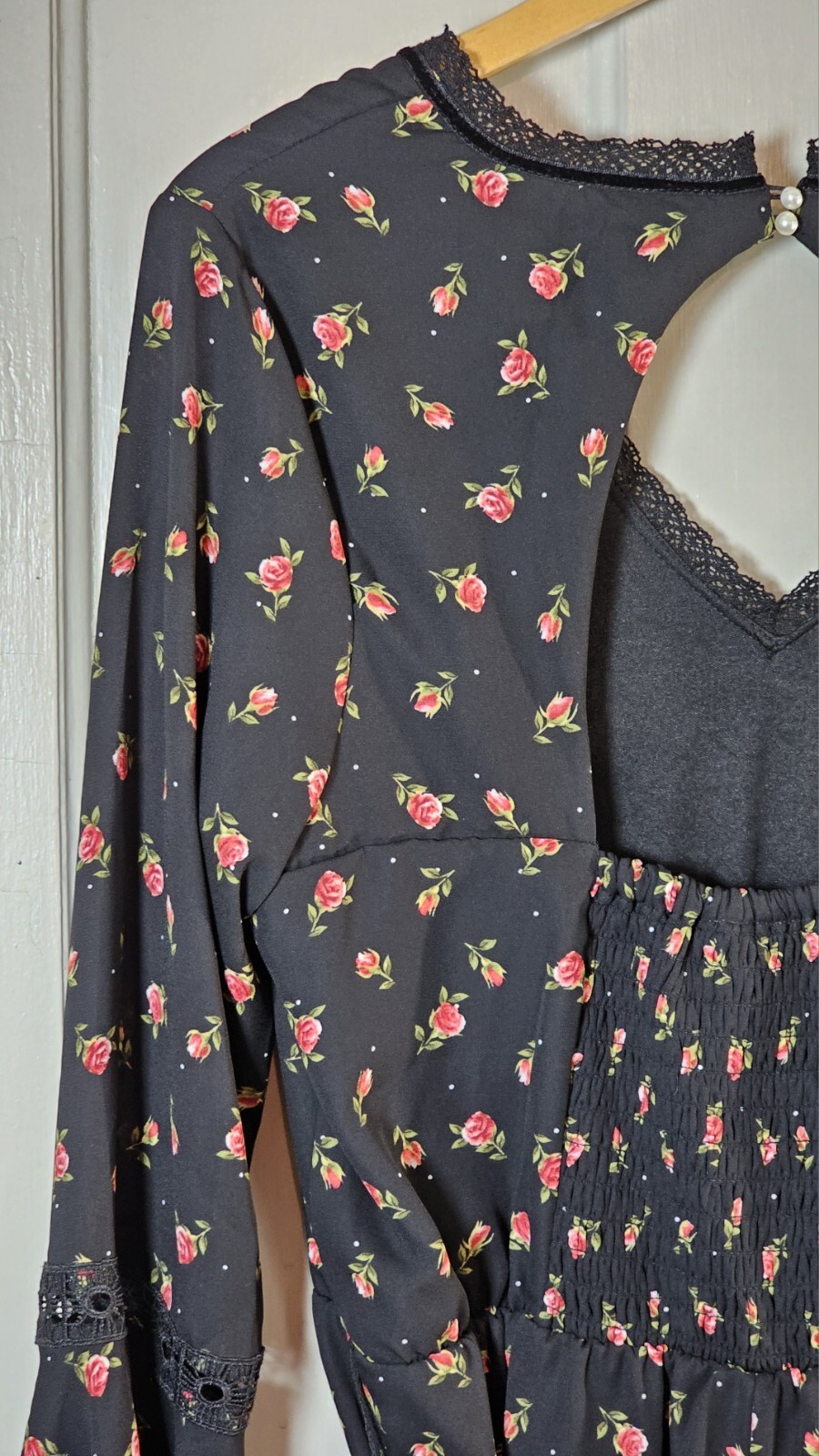 Disney Princess Romper Junior Size L Black Roses Belle Beauty Beast Cottagecore