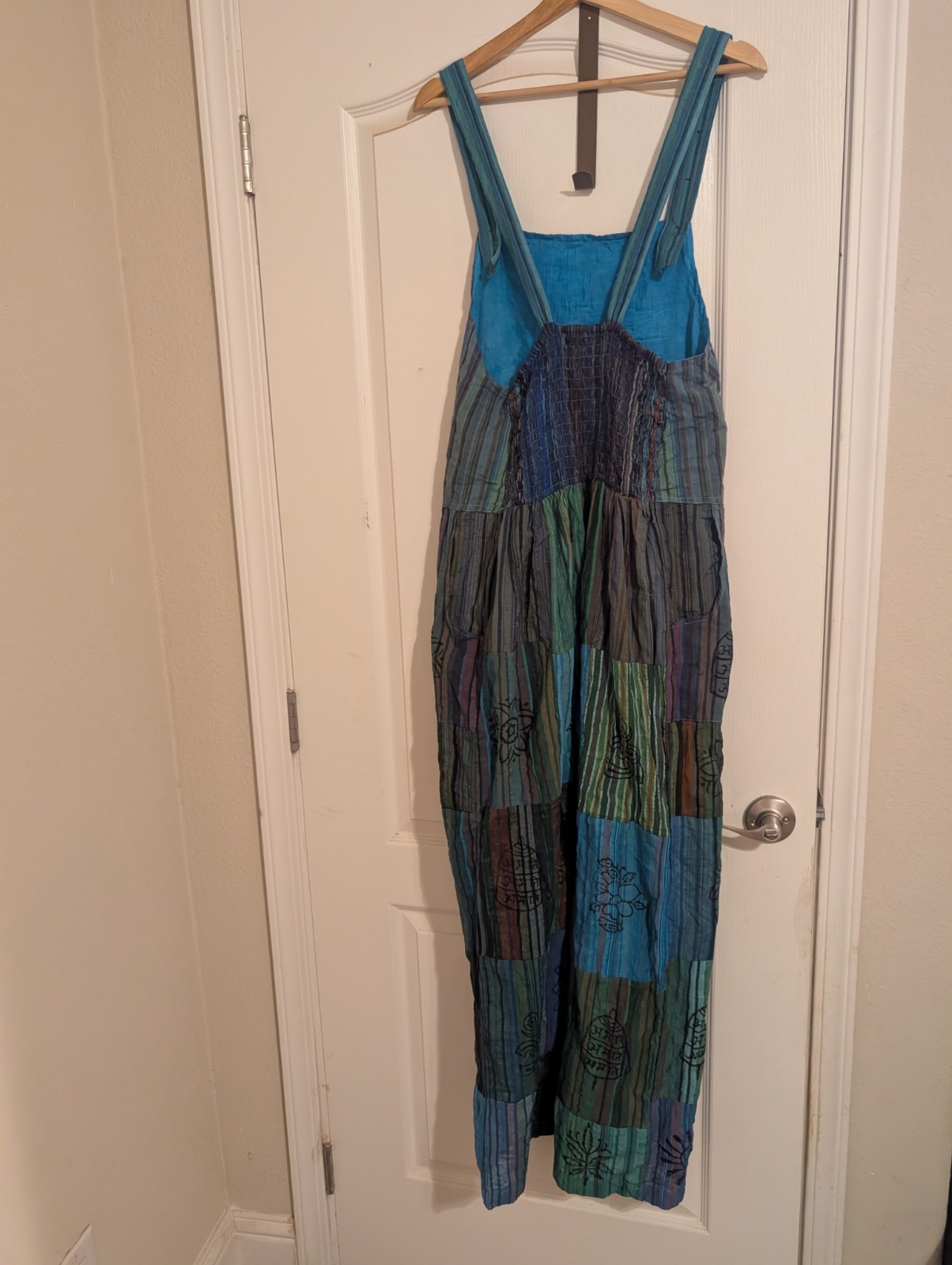 Vintage Ashley Taylor Patchwork Boho Overalls One Size New