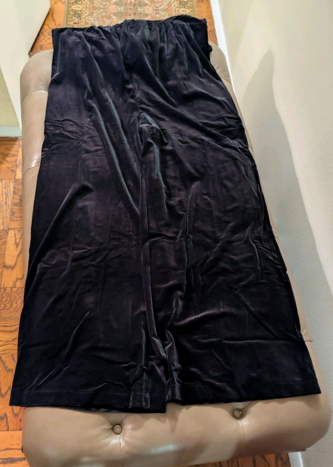 Womens Stretch Velvet Halter Jumpsuit Size XL JET BLACK