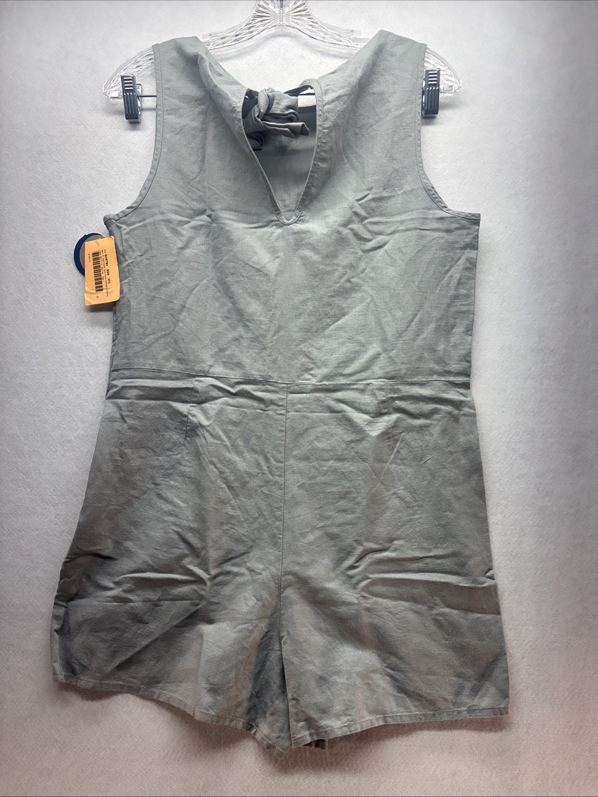 Women’s Junk Food Brand Sleeveless Mickey Mouse Embroidered Romper Gray S