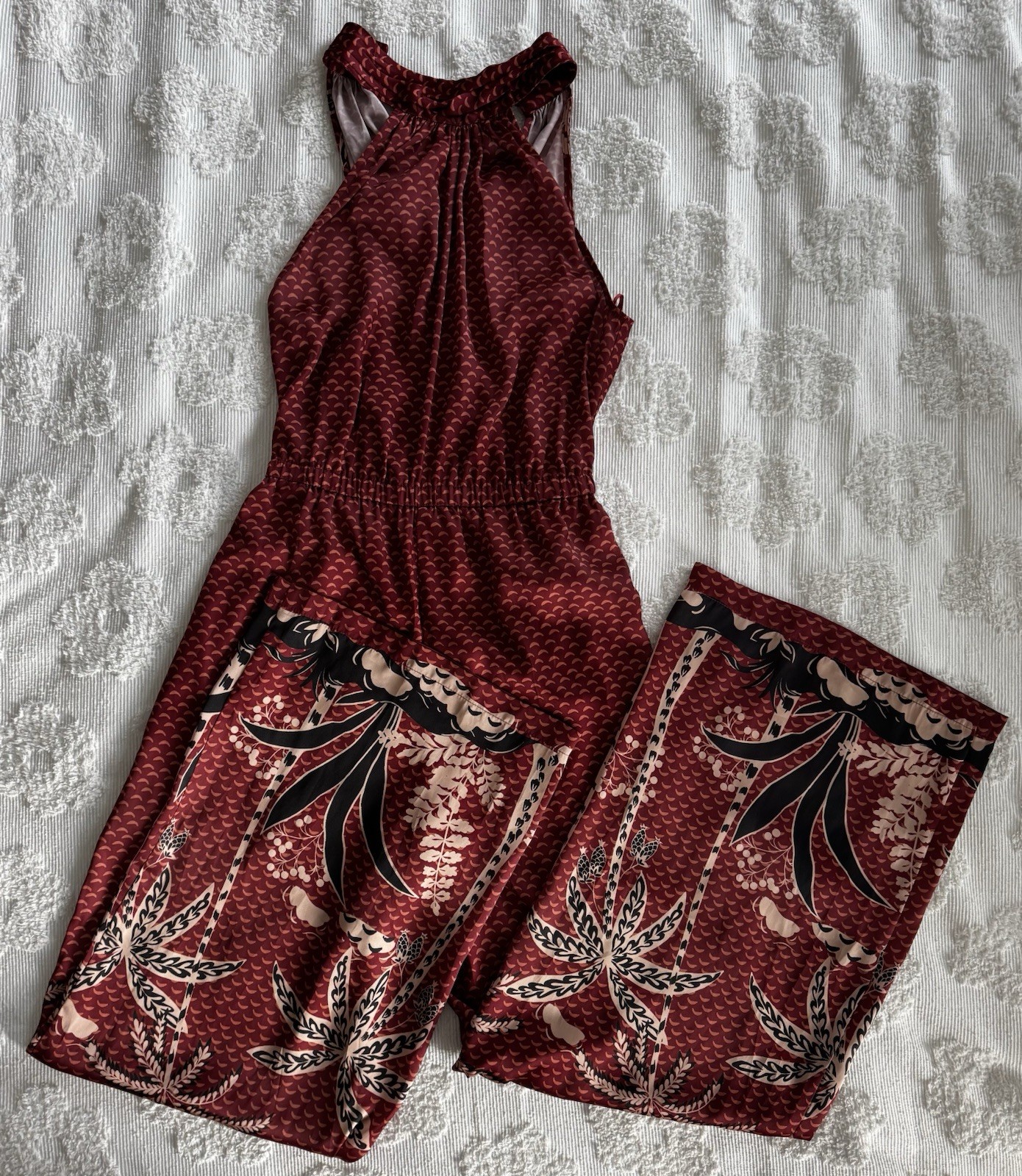 Steve Madden Tropical Printed Danae Sleeveless Wide Leg Jumpsuit Size Small EUC