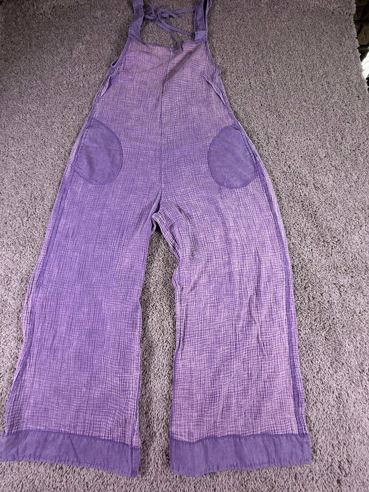 NWOT Zenana Jumpsuit Cotton Purple Size Medium Cropped