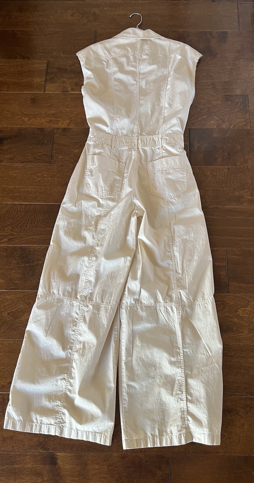 Zara sleeveless utility jumpsuit Ivory Color Size XS Wide Leg Bell