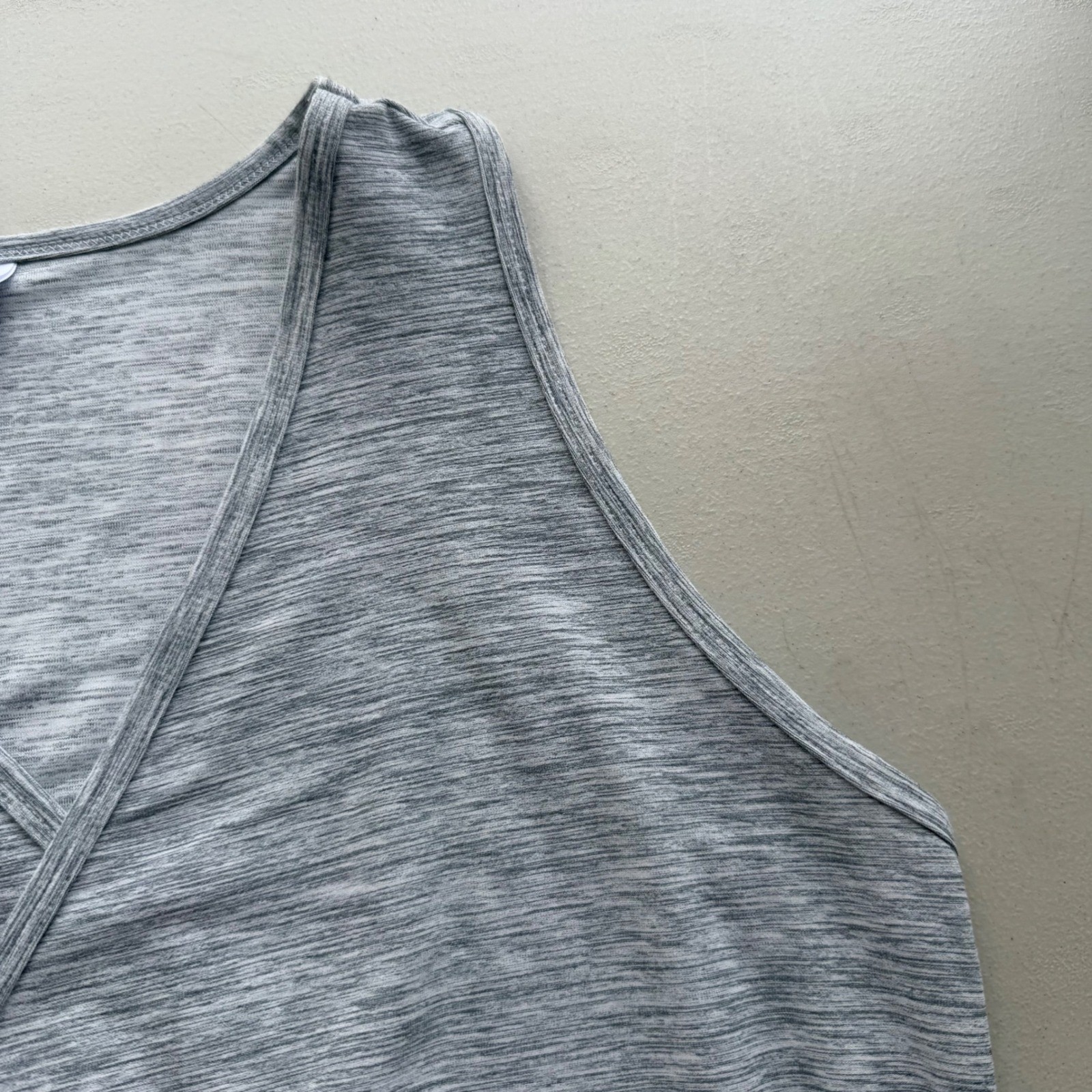 Old Navy Active Womens M Heather Gray Surplice Wrap Sleeveless Breathe On Romper
