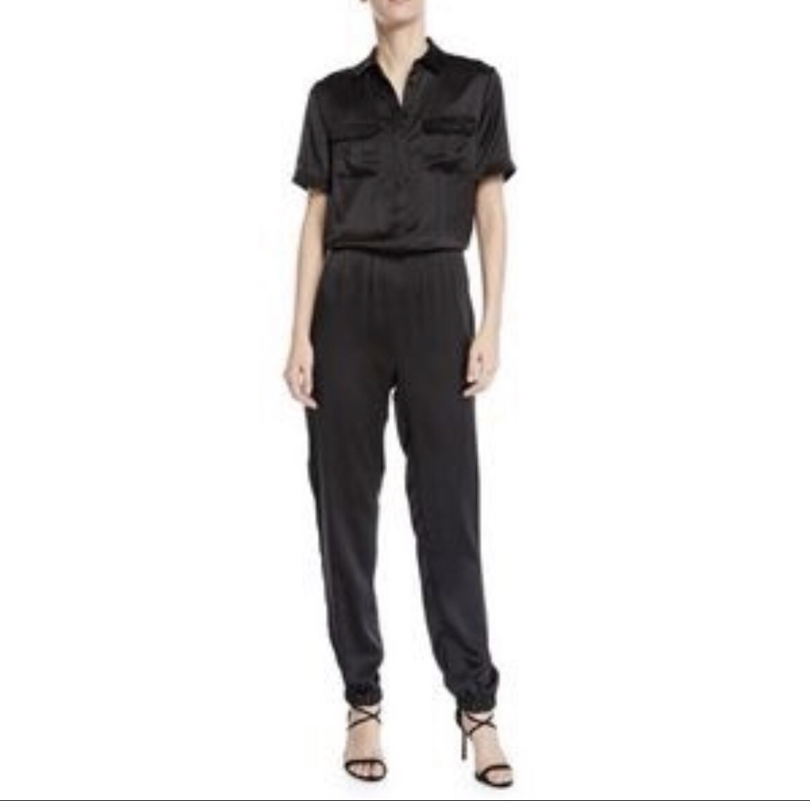 Silk Jumpsuit 100% Cami NYC Luxury – Maddie – Black – Size XS – New With Tags
