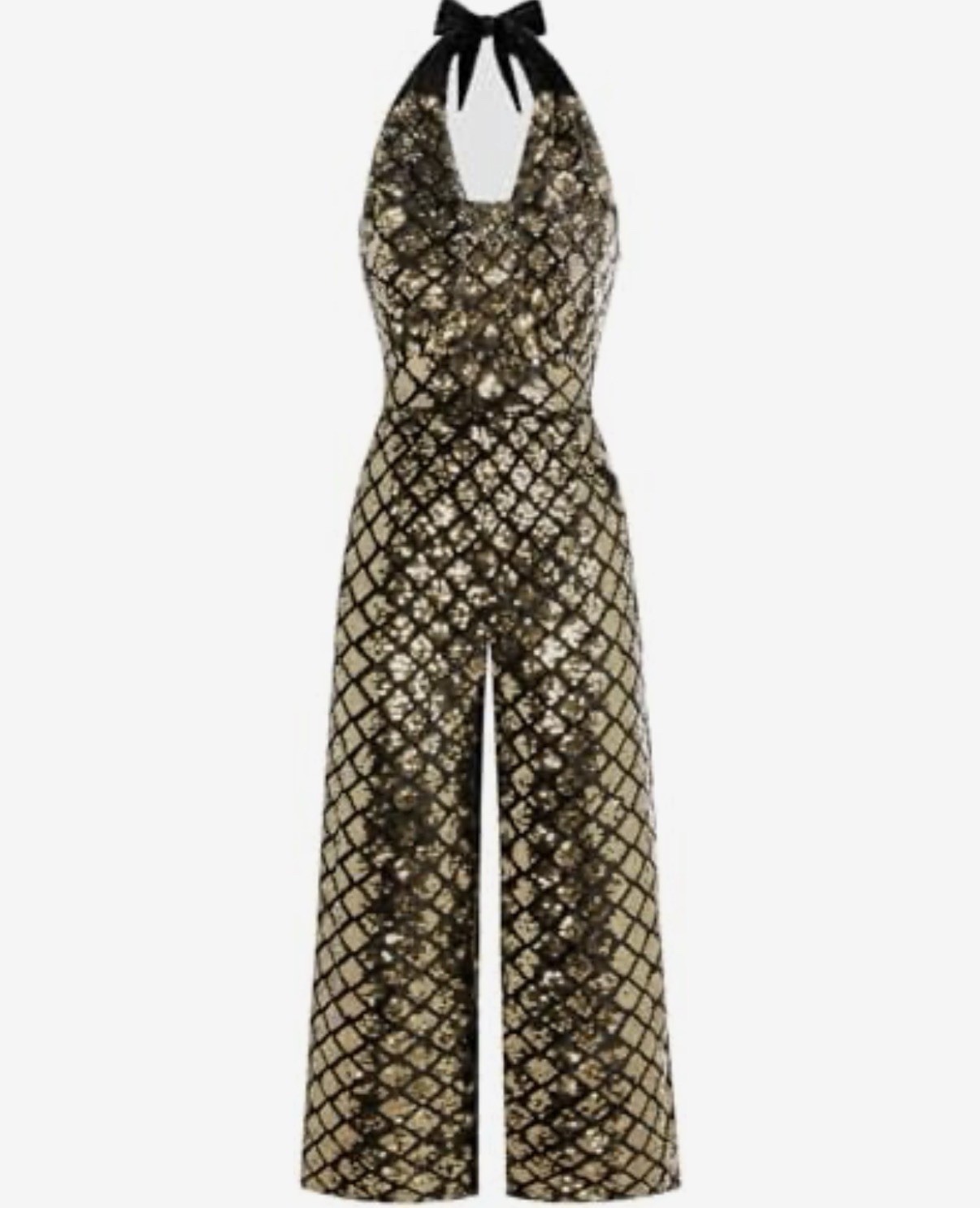 Belle Poque Gold Glitter Women’s Jumpsuit XL