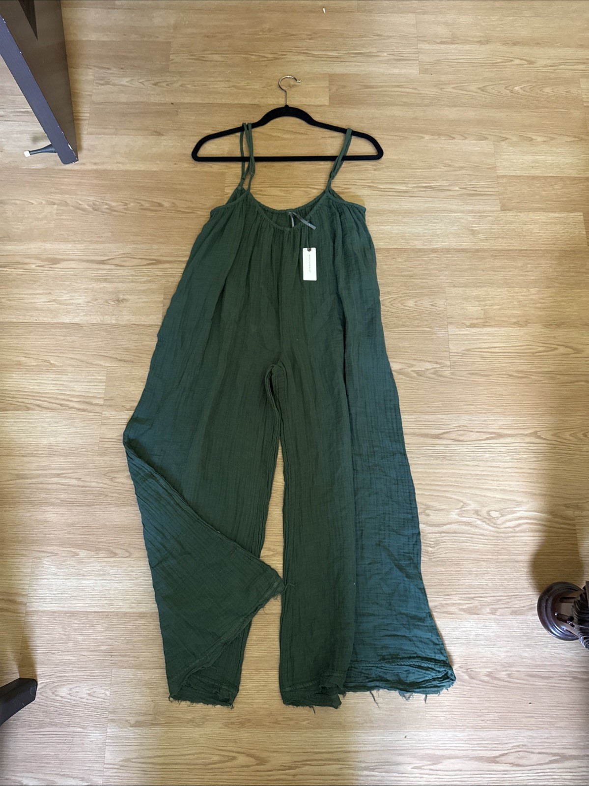 Anthropologie Malika Jumpsuit Mineral Washed 100% Cotton Gauze Boho Womens S