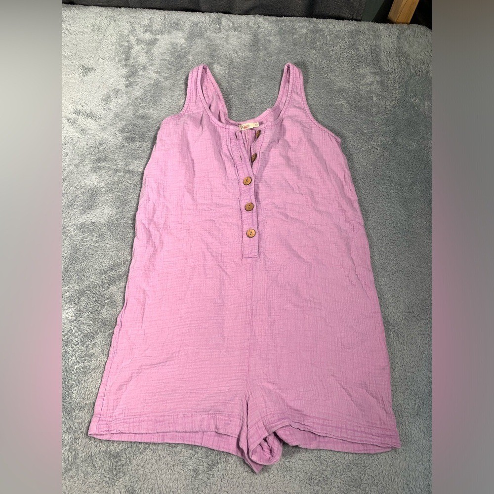 Faherty Purple gauze Romper cotton XS