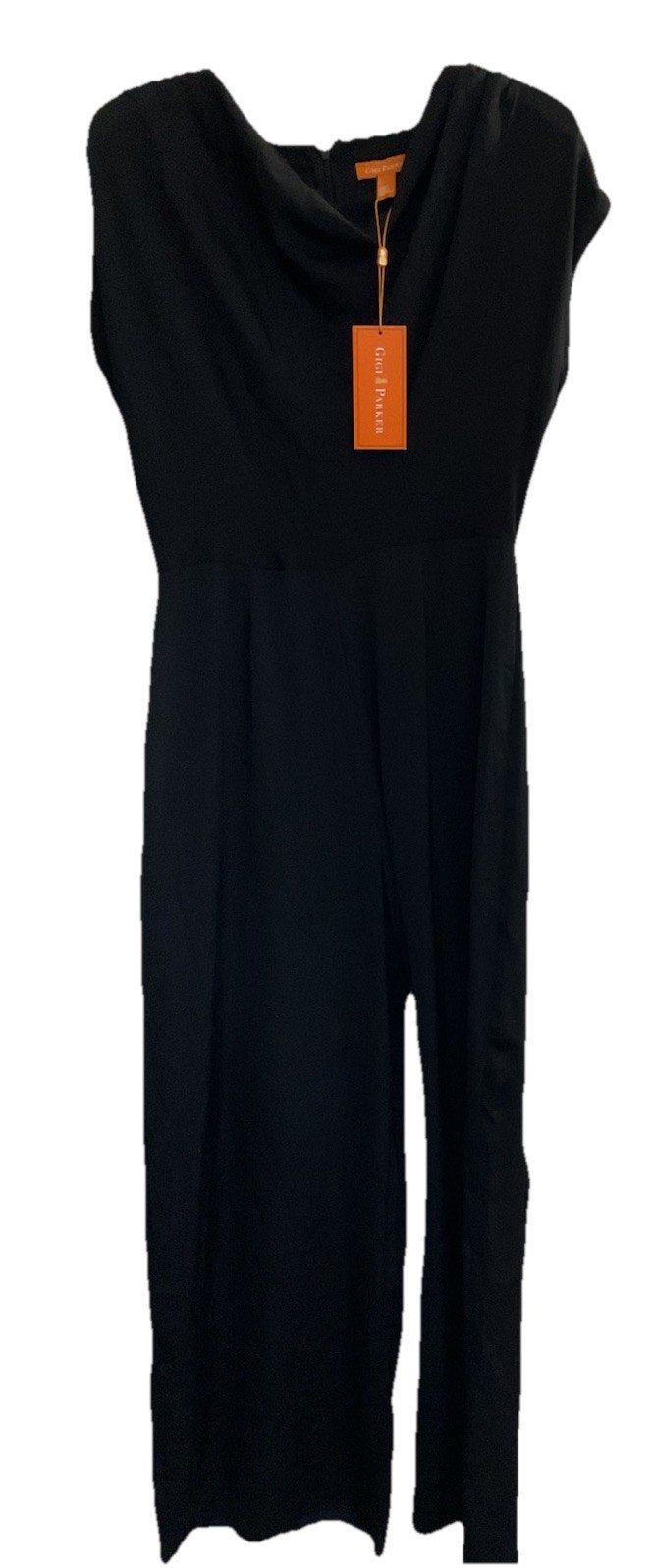 Gigi Parker Cowl Neck Jumpsuit Womens Small Black Sleeveless Wide Leg NWT