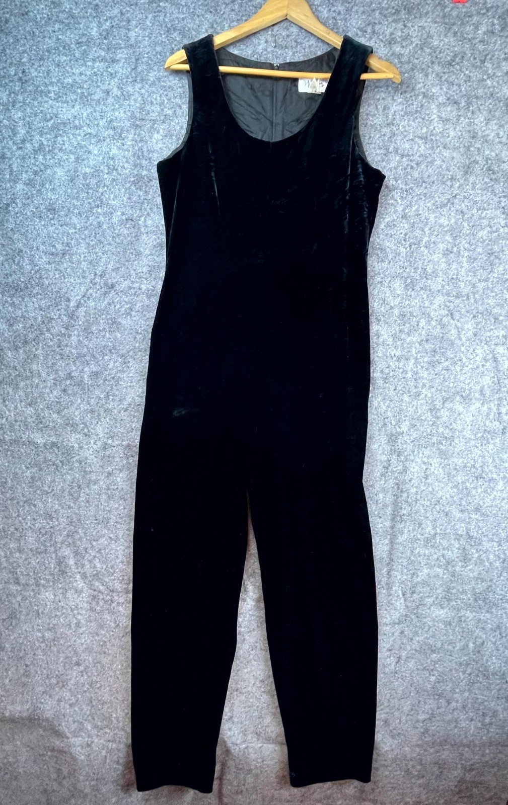 Vintage D.J. Summers Jumpsuit Women Medium Black Velvet Grunge Goth Chic 90s Y2K