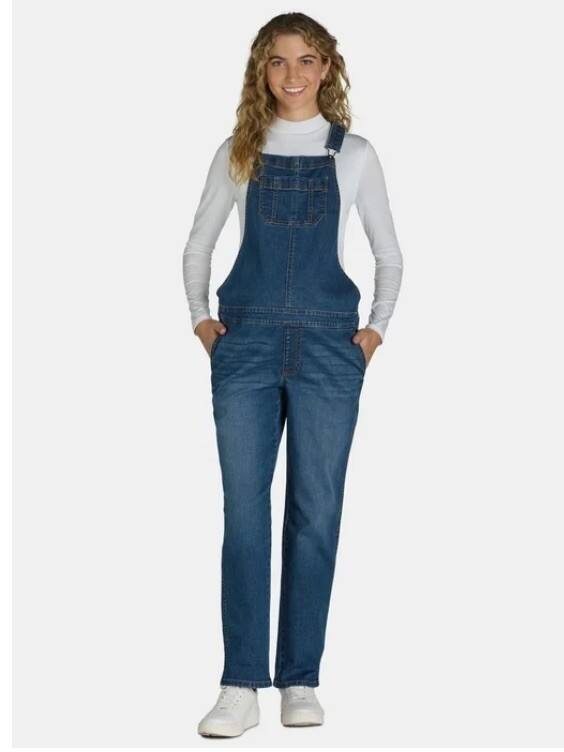 Time and Tru Women’s Maternity Boyfriend Overalls, Size M(8-10)