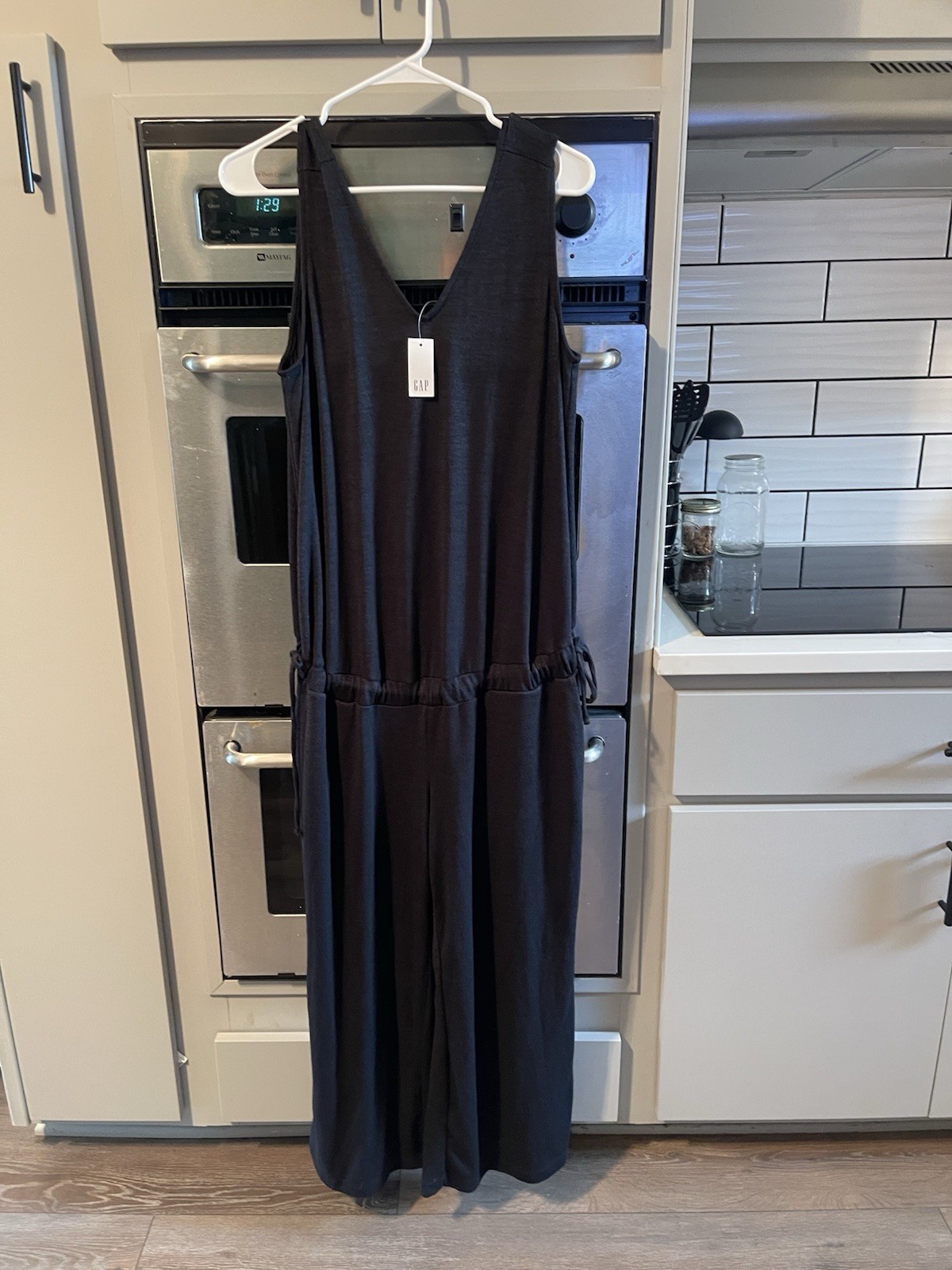 Gap Black Maternity Crop Jumpsuit-Size M-NWT