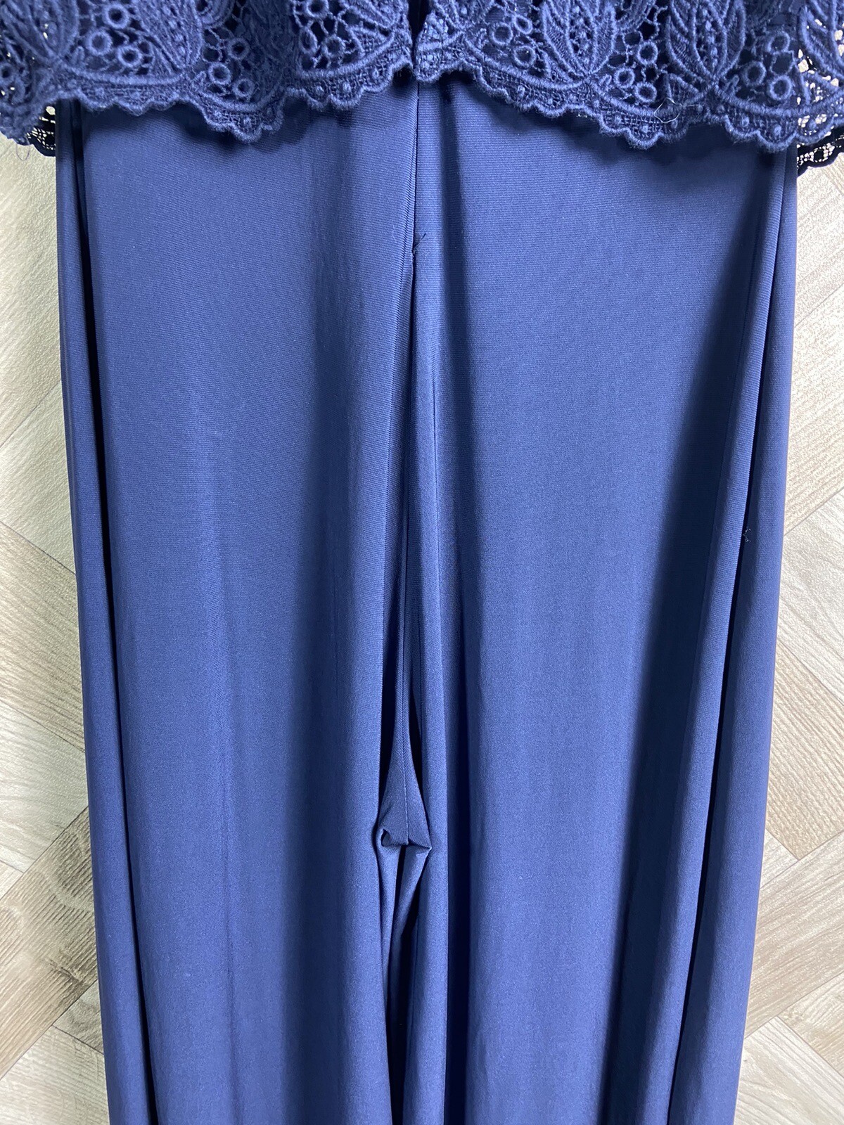 Ladies Phase Eight Navy Fitted Smart Jumpsuit Lace Detail Size 8 Formal