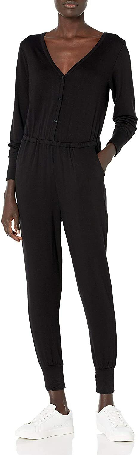 BB Dakota by Steve Madden Women’s Full Story Jumpsuit, Black, Medium