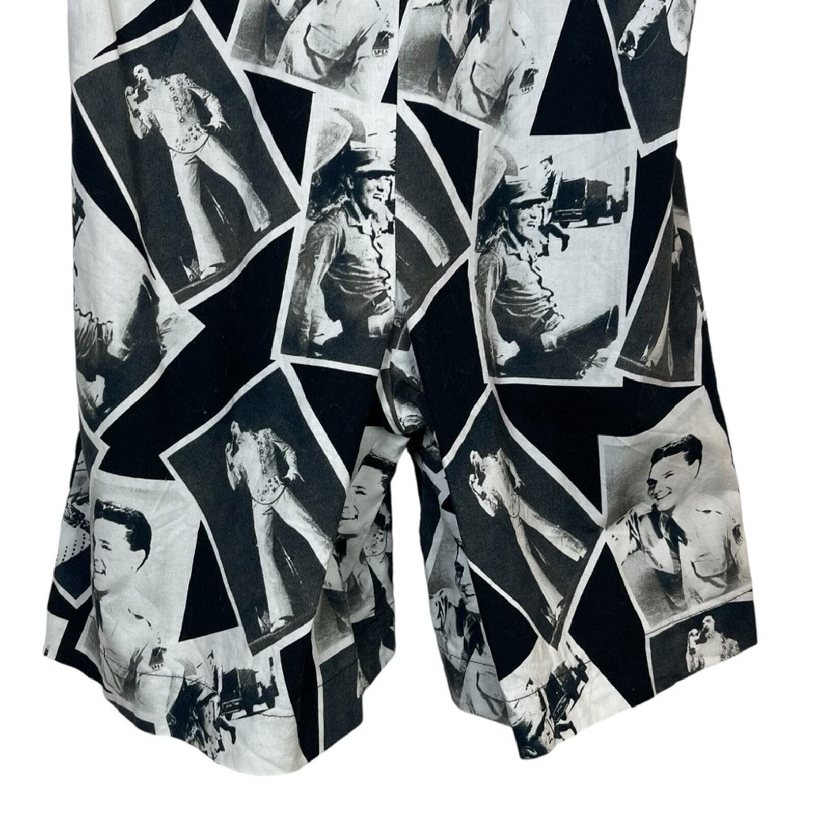 Vintage 80s 90s Retro 50s Pinup Style Cotton Elvis Presley Novelty Print Romper