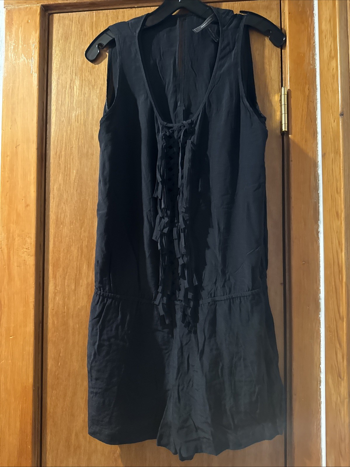 Bcbgmaxazria Boden Short Romper Size M Black Front Shows Some Skin Down Middle