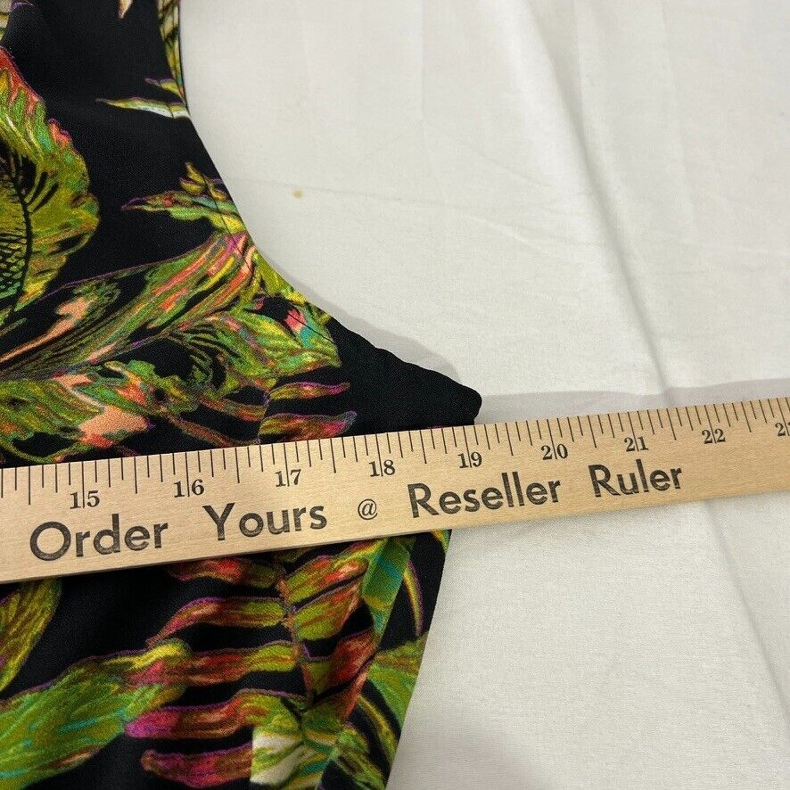 Emma & Michele Vacation Tropical Palm Leaf Sleeveless Jumpsuit 10 Green Black